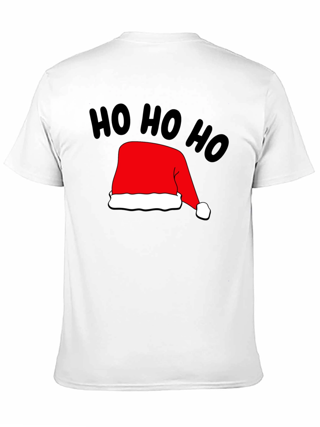 Festive Ho Ho Ho Santa Hat Black T-Shirt