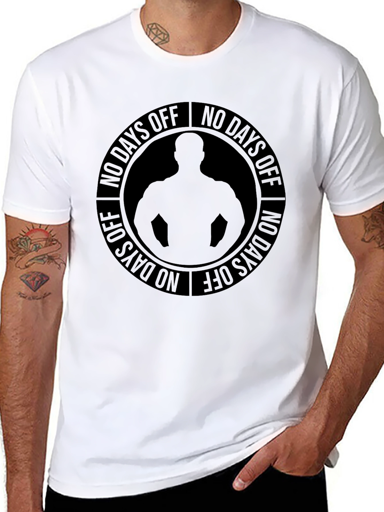 No Days Off Gym Motivation Black T-Shirt