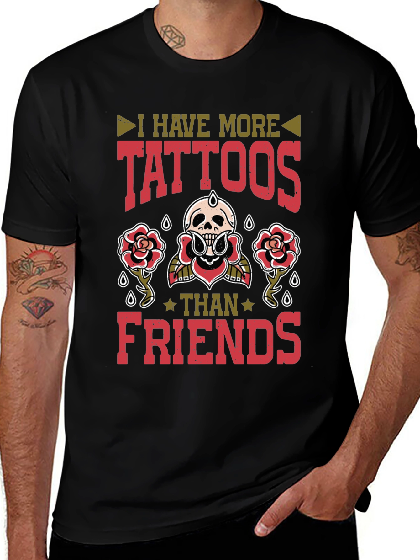 Tattoo Lover T-Shirt - More Tattoos Than Friends