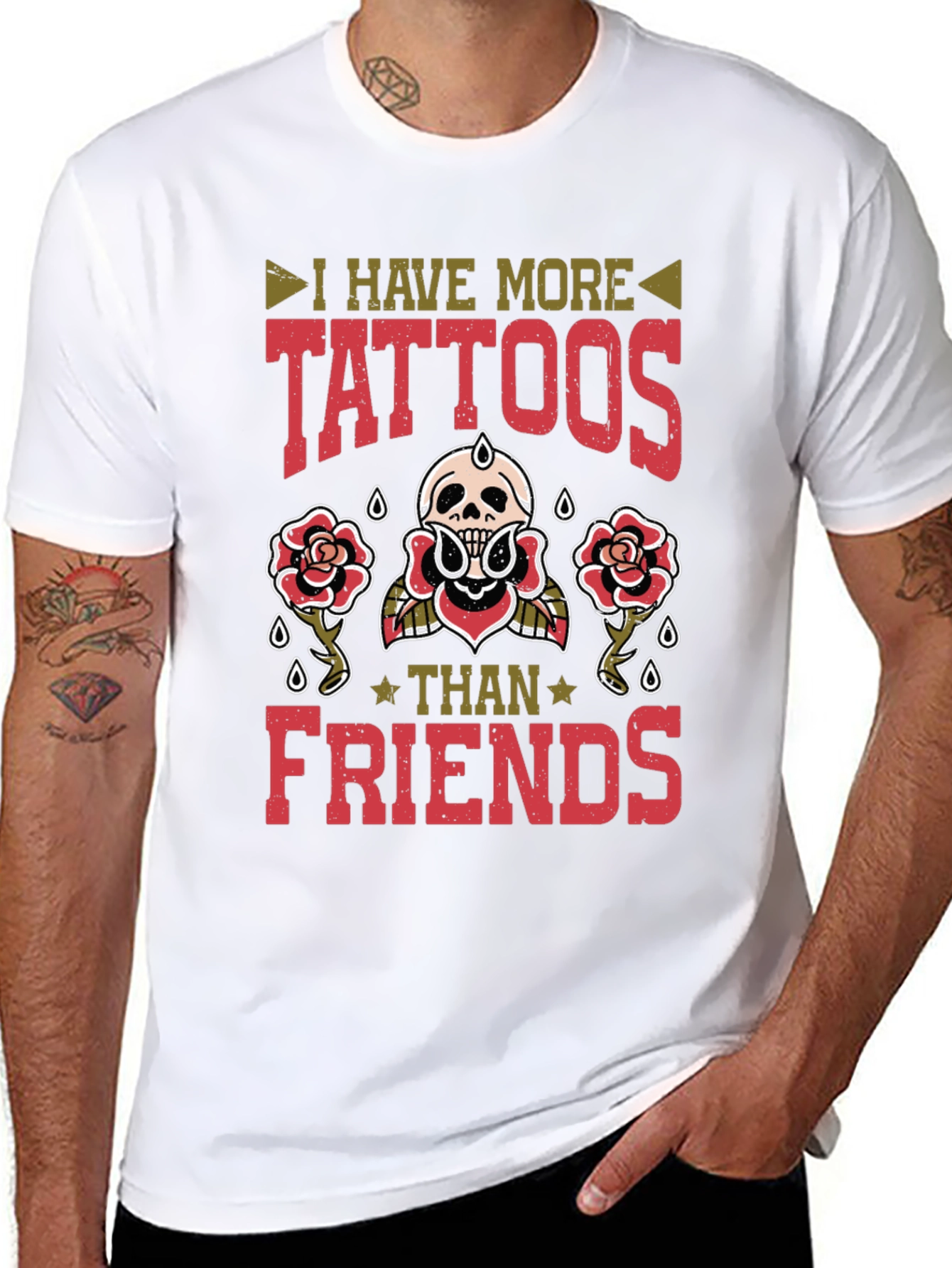 Tattoo Lover T-Shirt - More Tattoos Than Friends