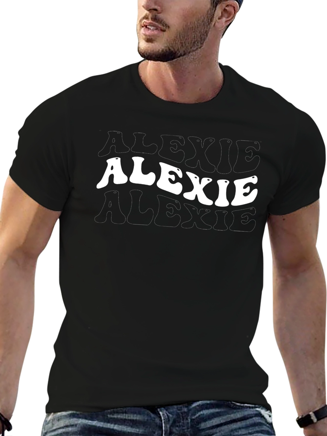 Alexie Retro Graphic T-Shirt - Black