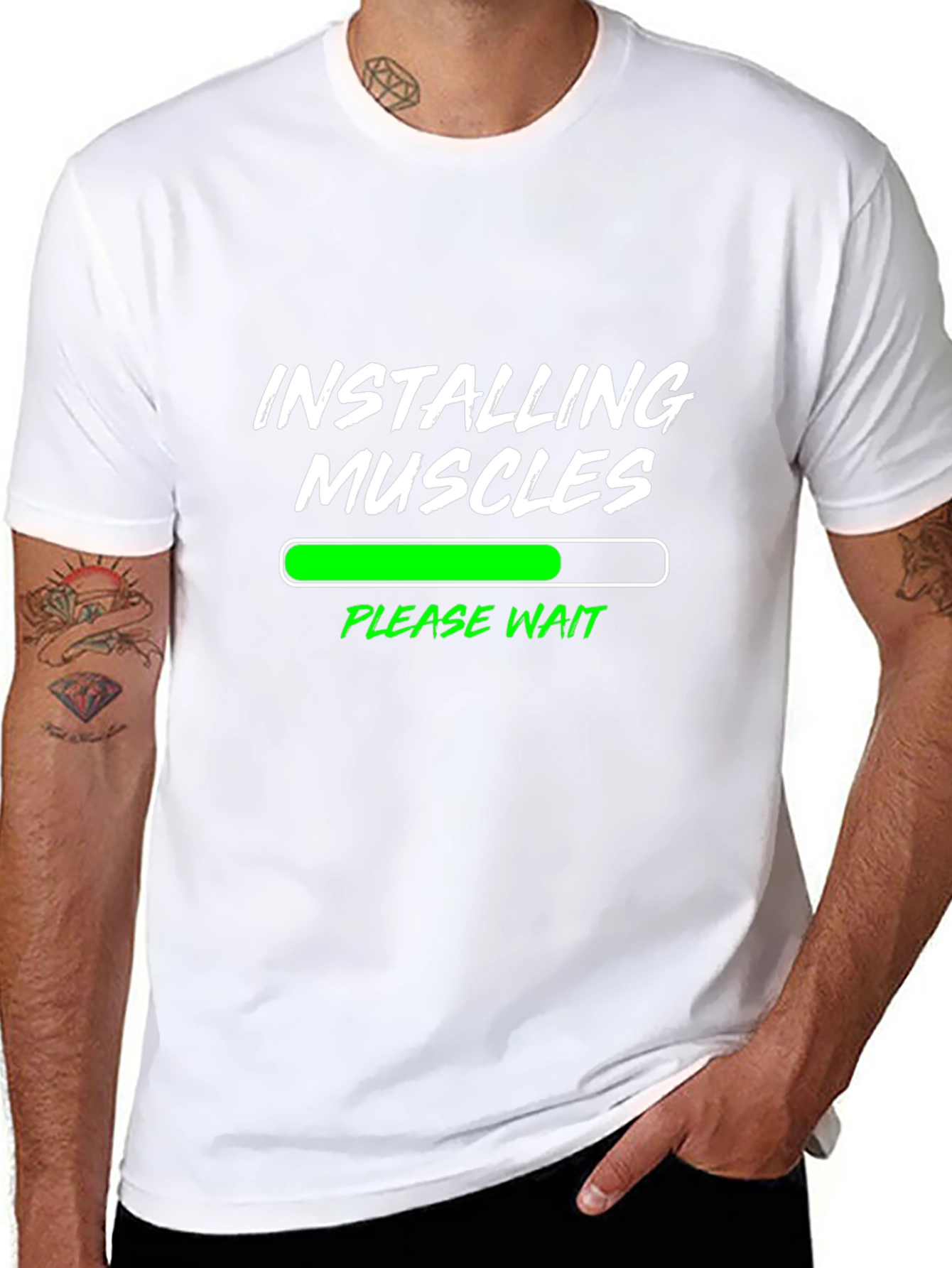 Installing Muscles Black Graphic Tee
