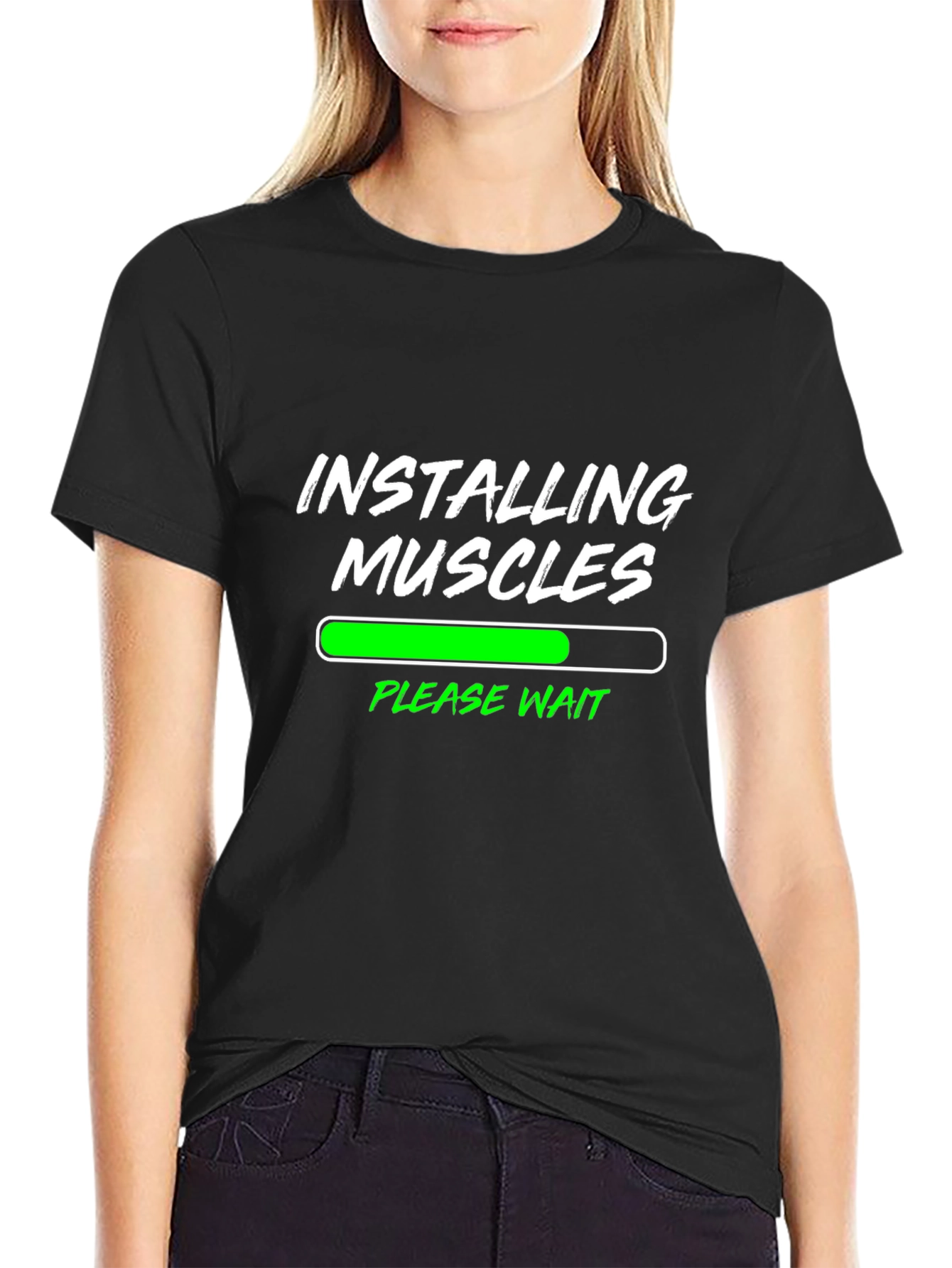 Installing Muscles Black Graphic Tee