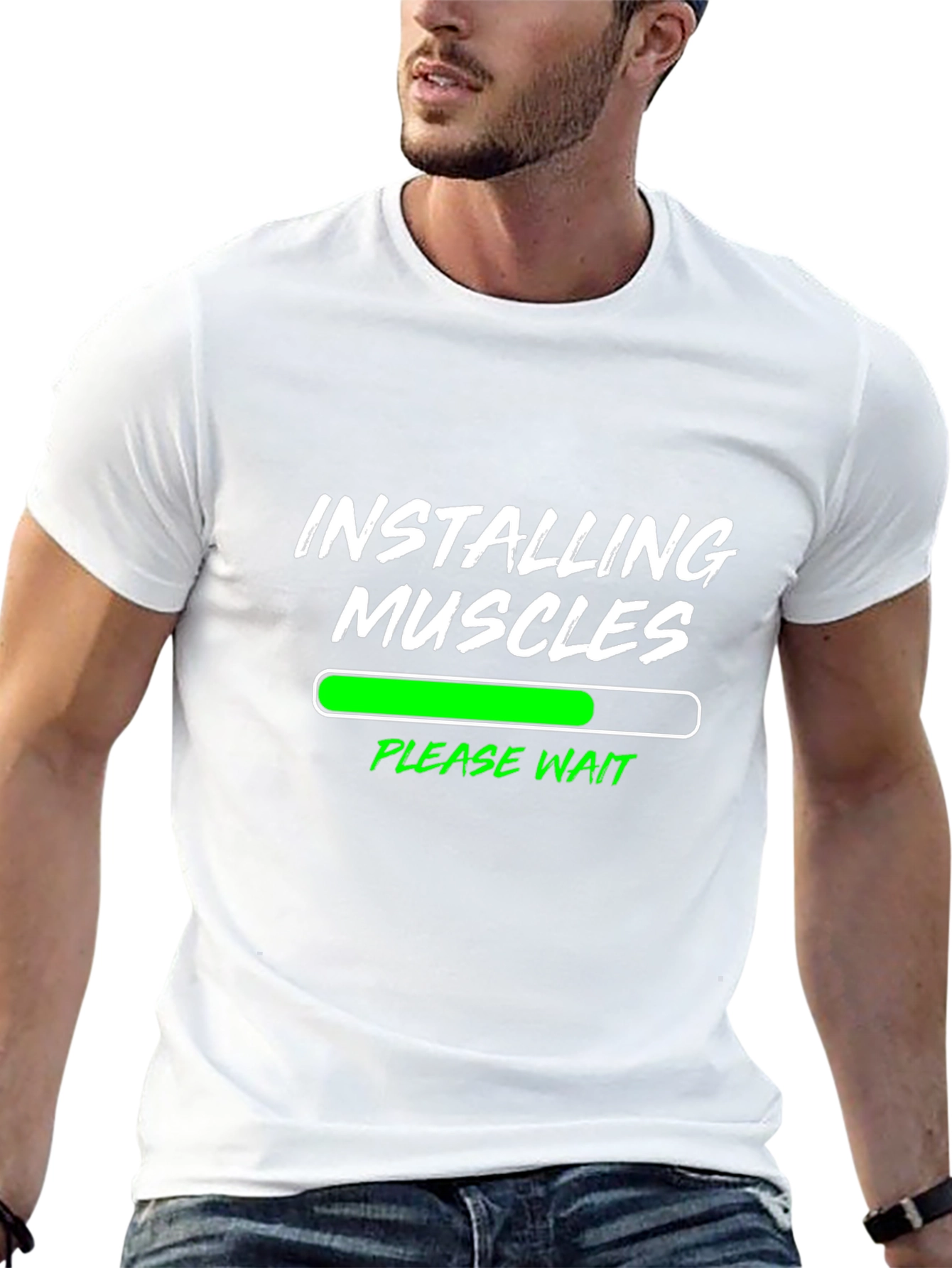 Installing Muscles Black Graphic Tee