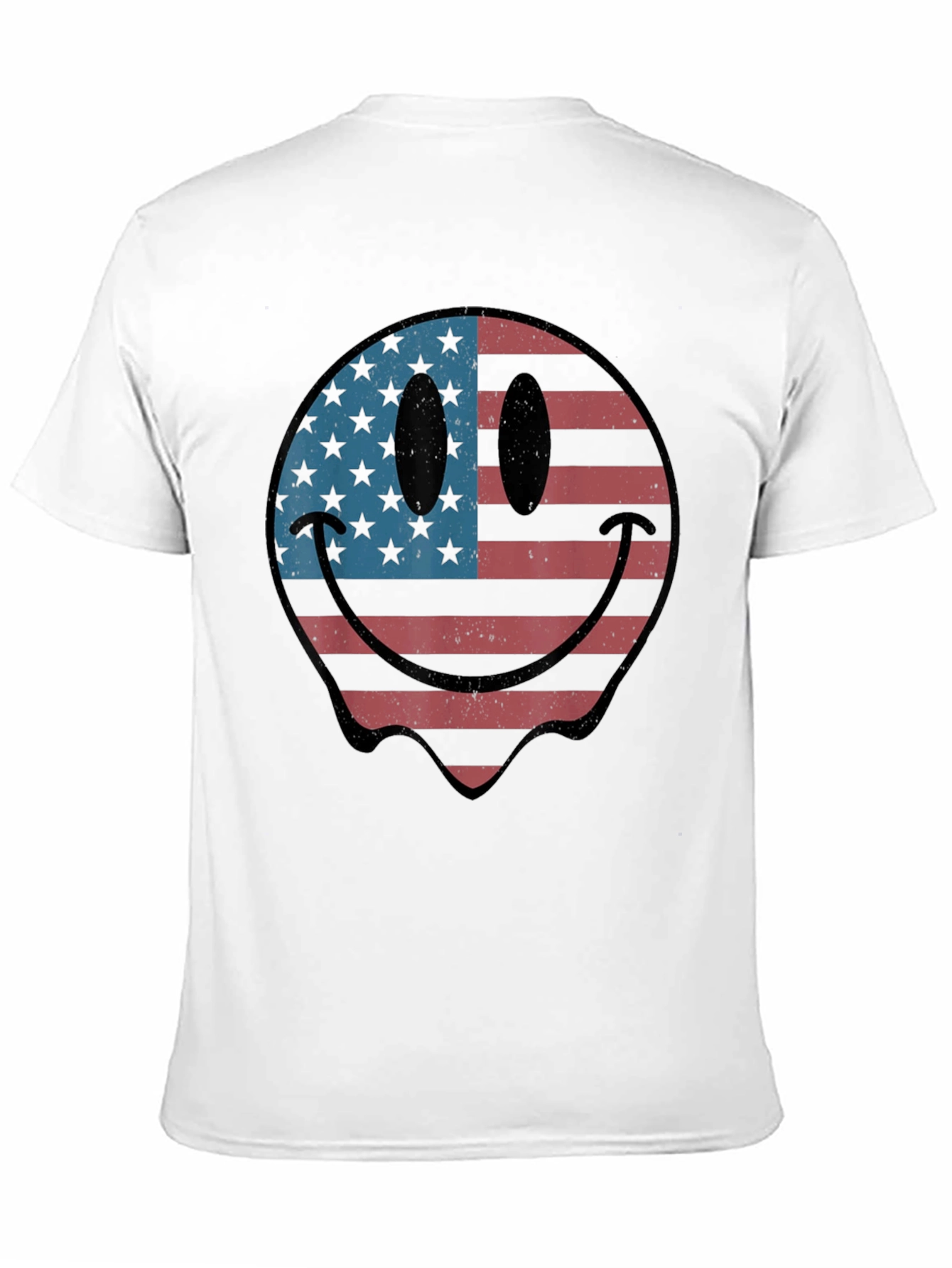 American Flag Smiley Face Graphic T-Shirt