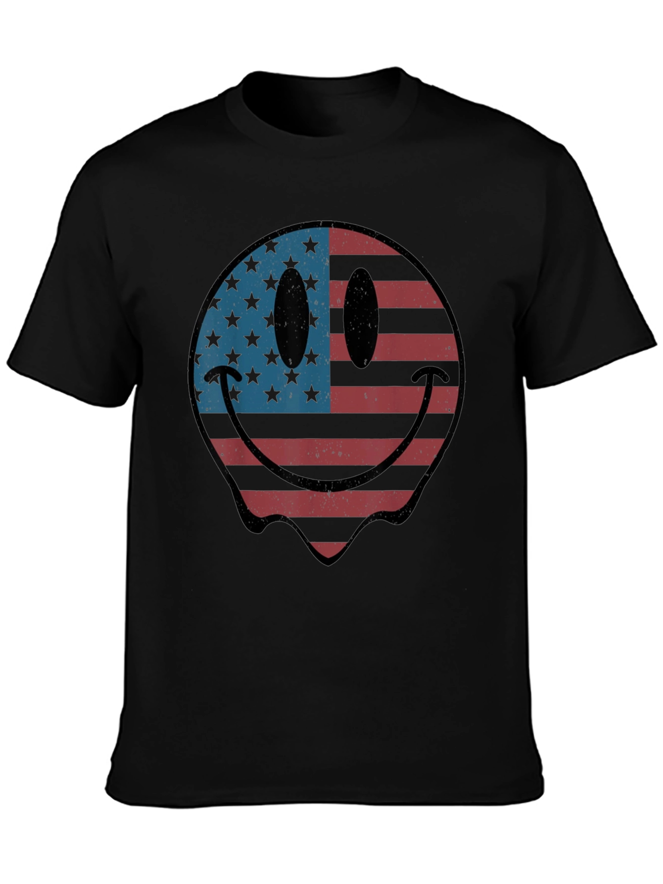 American Flag Smiley Face Graphic T-Shirt
