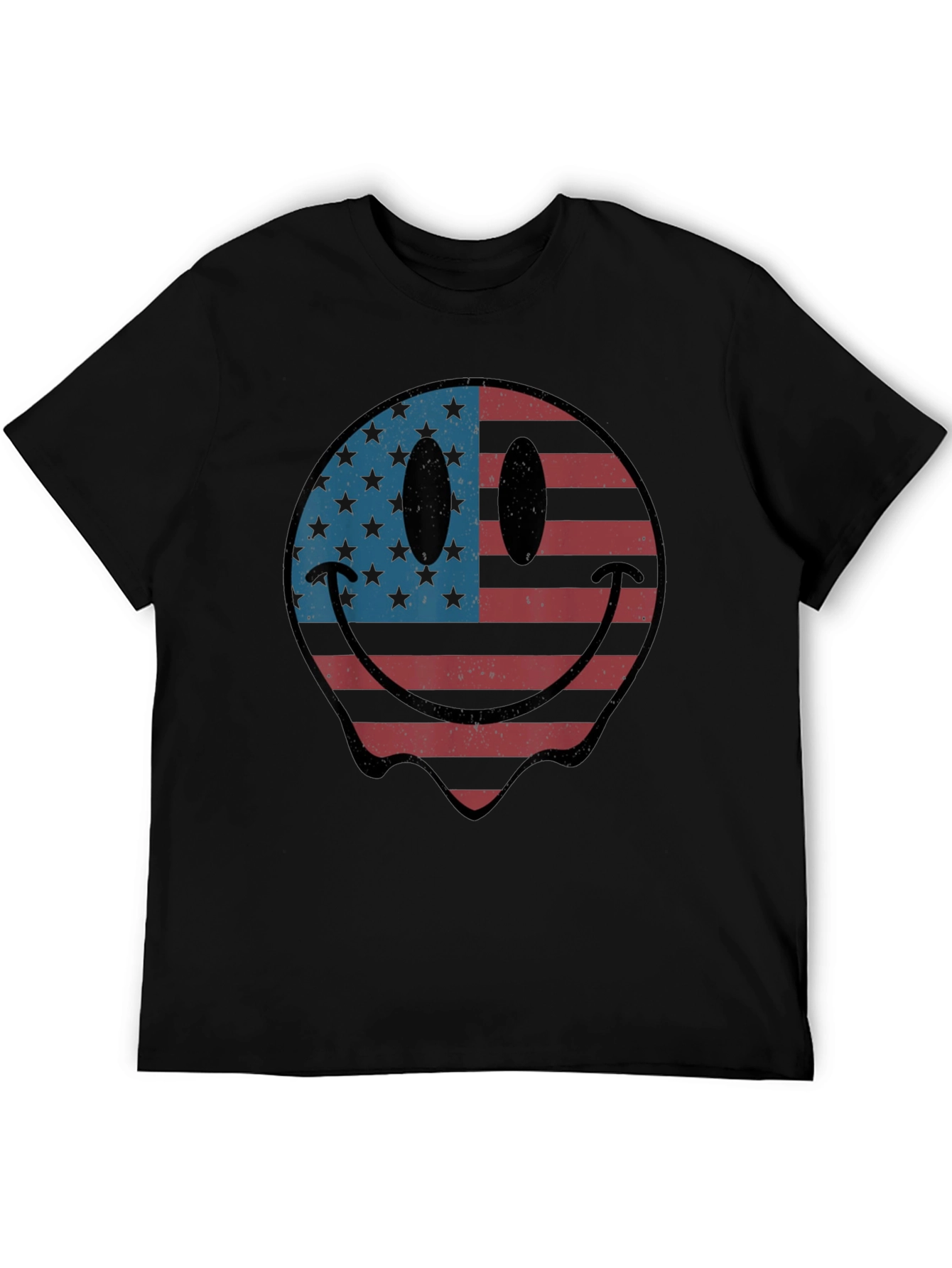 American Flag Smiley Face Graphic T-Shirt