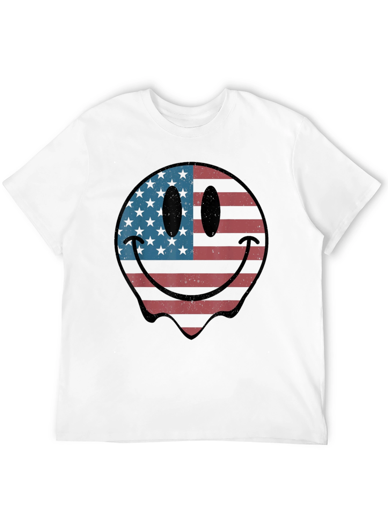 American Flag Smiley Face Graphic T-Shirt