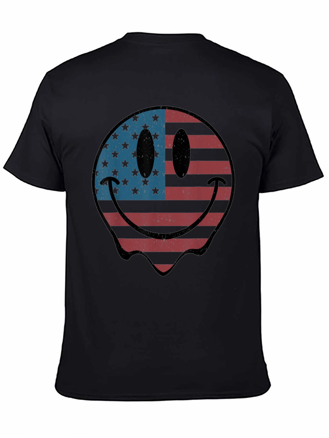 American Flag Smiley Face Graphic T-Shirt