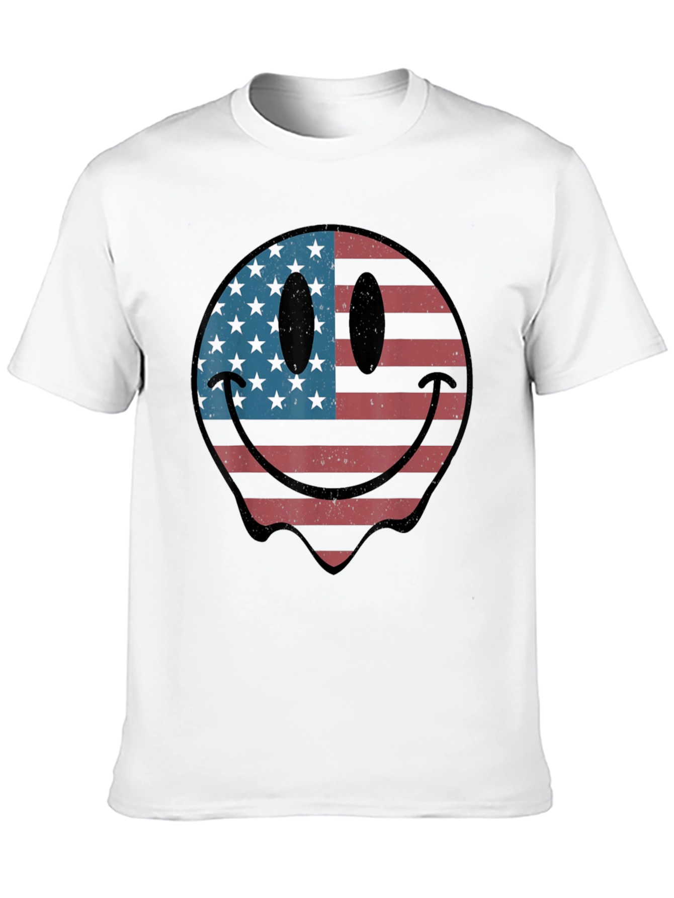 American Flag Smiley Face Graphic T-Shirt