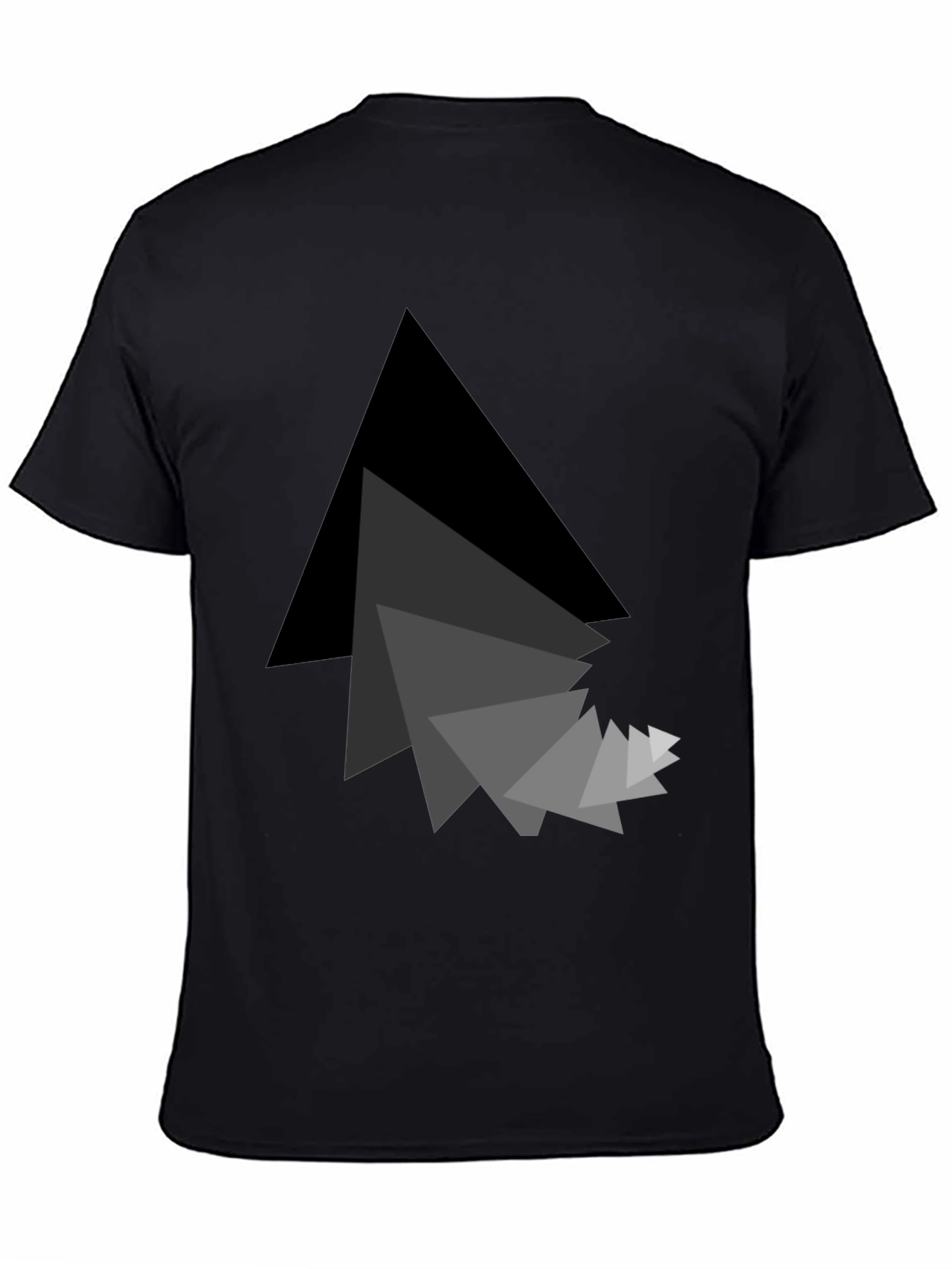 Abstract Triangle Graphic Black T-Shirt