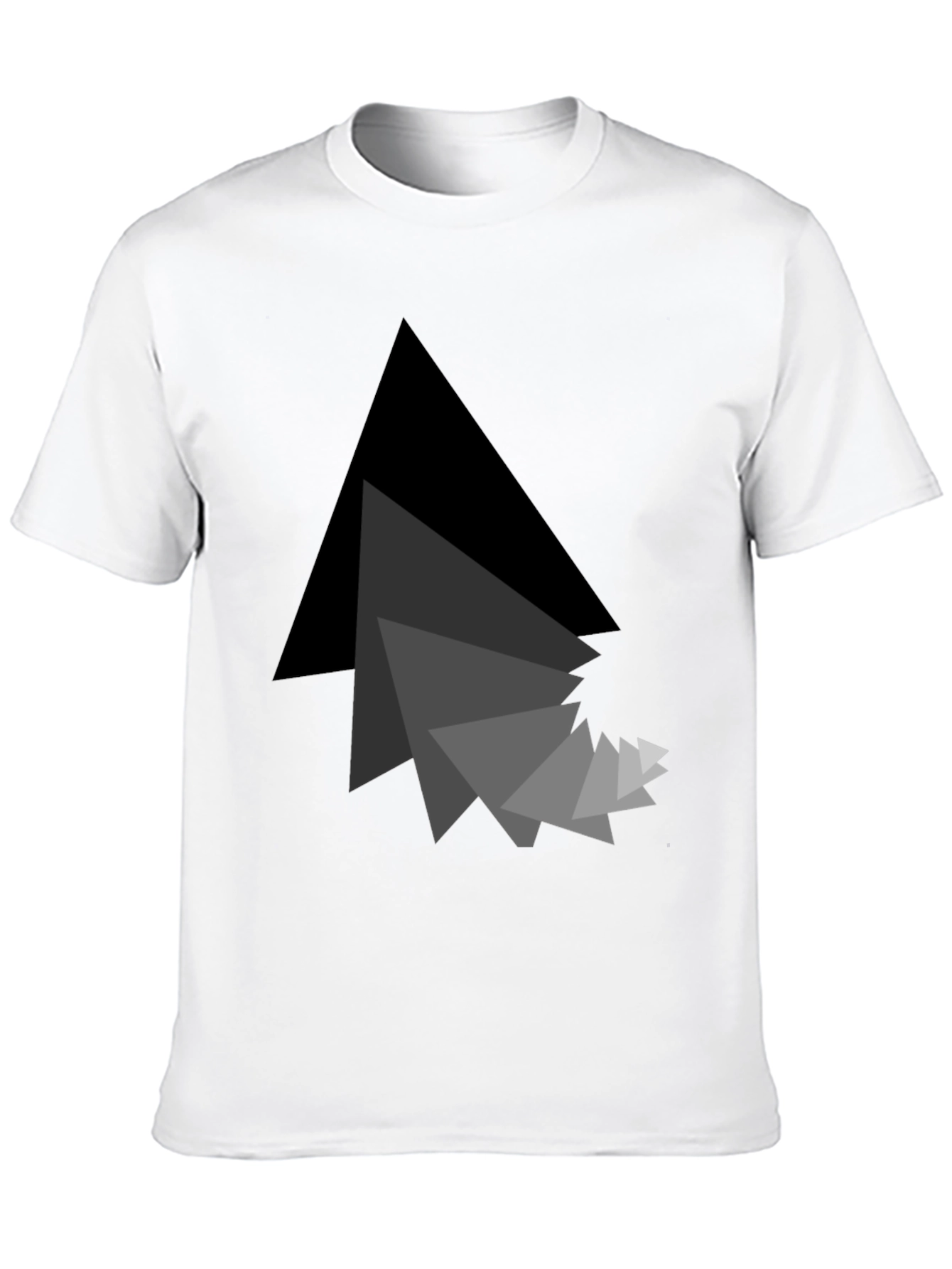 Abstract Triangle Graphic Black T-Shirt