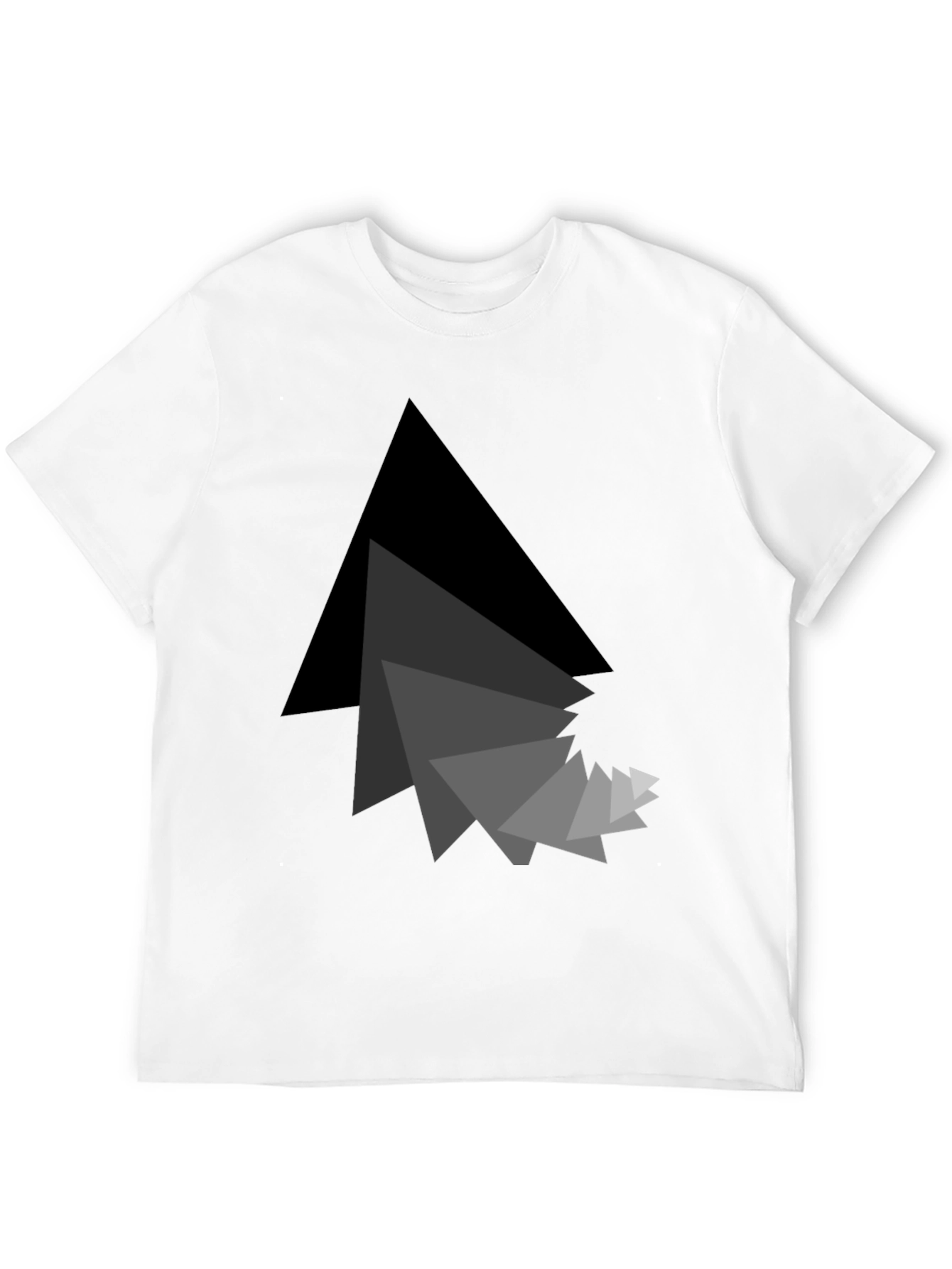 Abstract Triangle Graphic Black T-Shirt