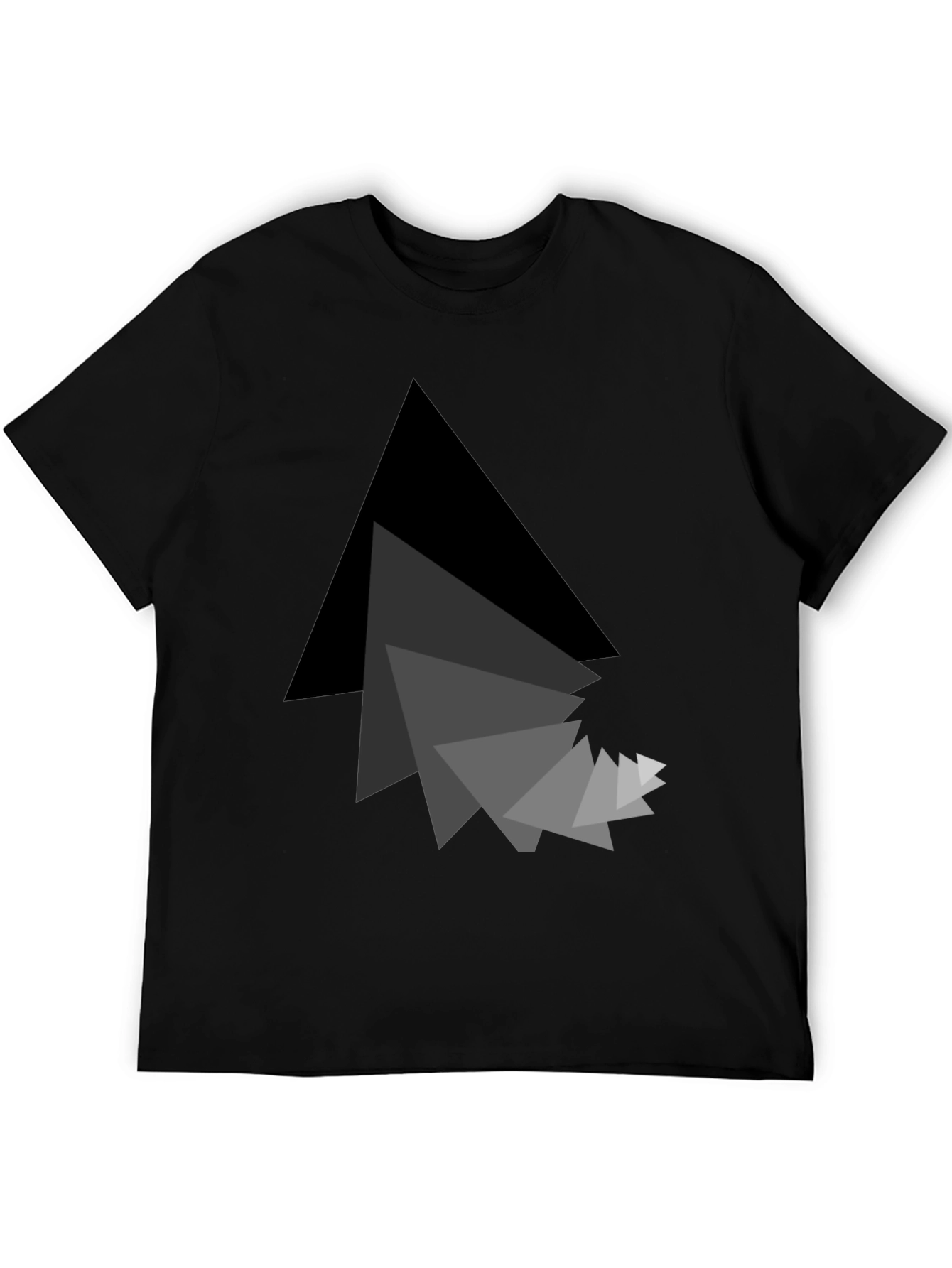 Abstract Triangle Graphic Black T-Shirt