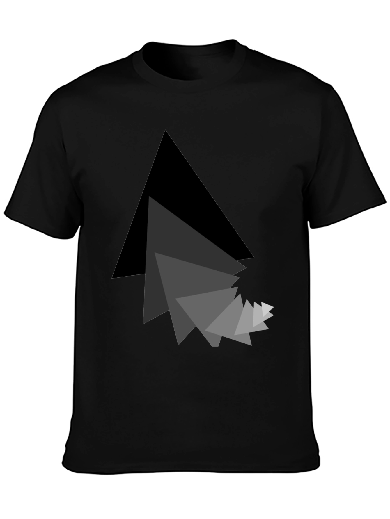 Abstract Triangle Graphic Black T-Shirt