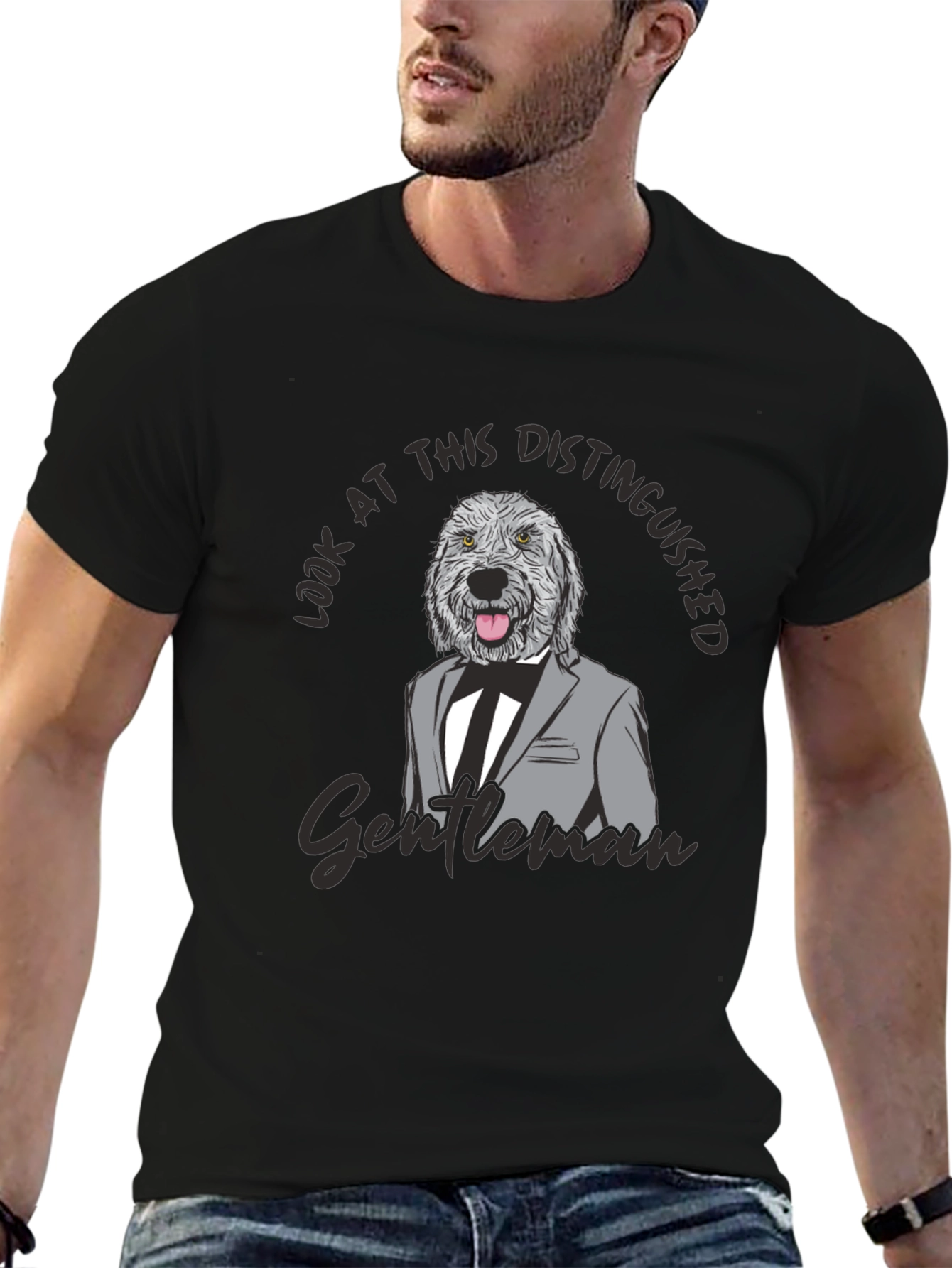 Distinguished Dog Gentleman Graphic T-Shirt