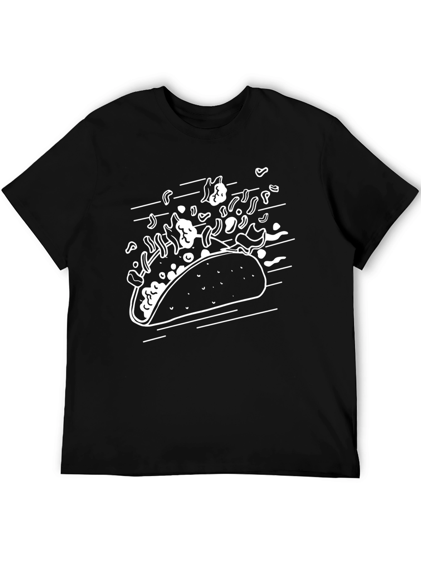 Taco Graphic Tee - Black Crew Neck T-Shirt
