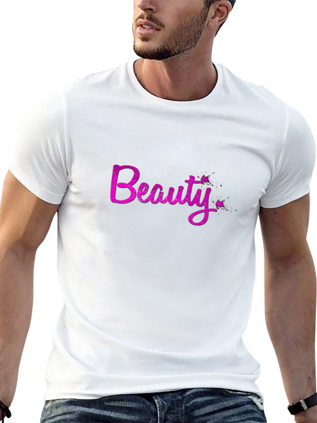 Beauty Graphic Tee - Stylish Black Casual T-Shirt