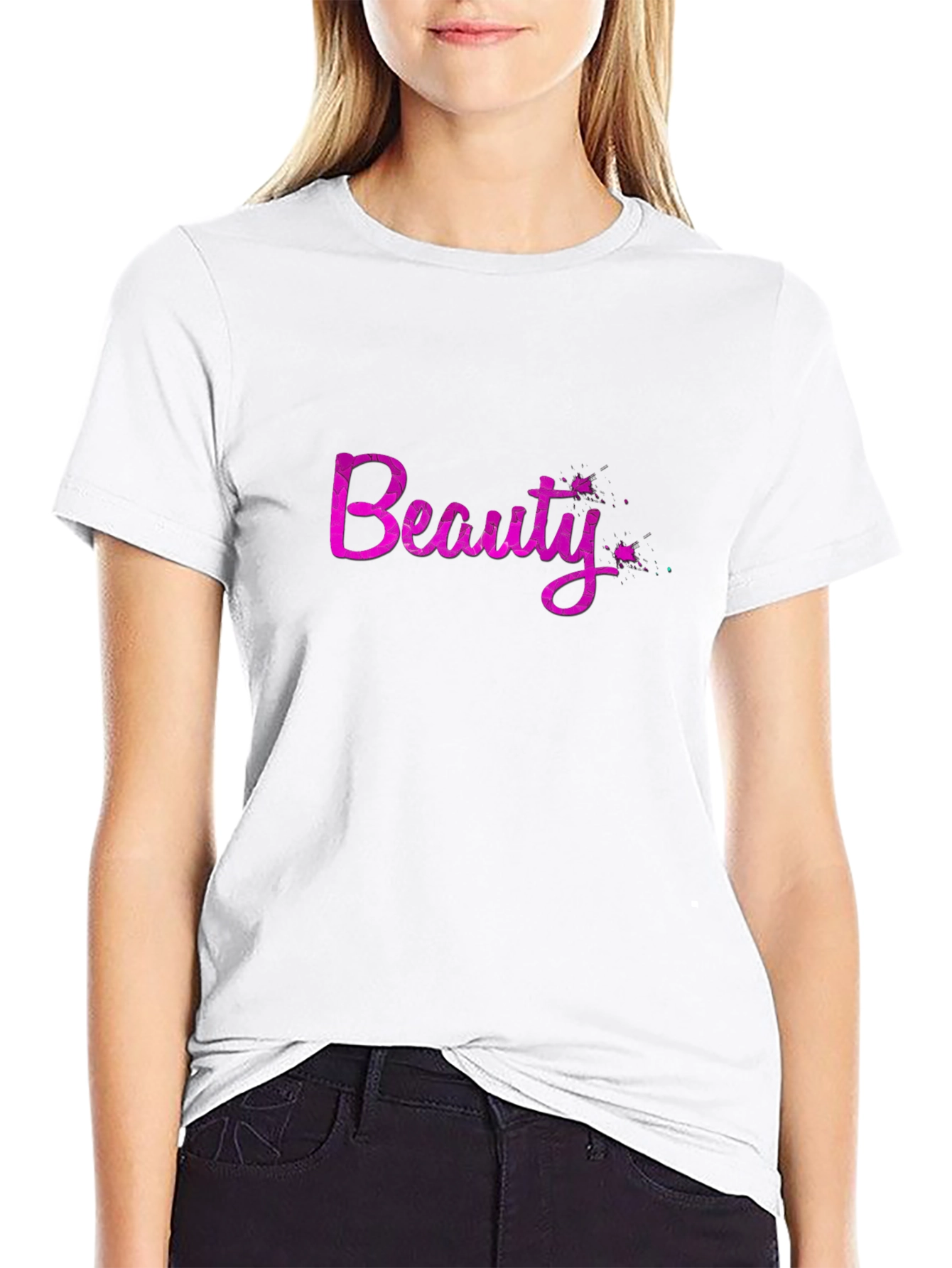 Beauty Graphic Tee - Stylish Black Casual T-Shirt