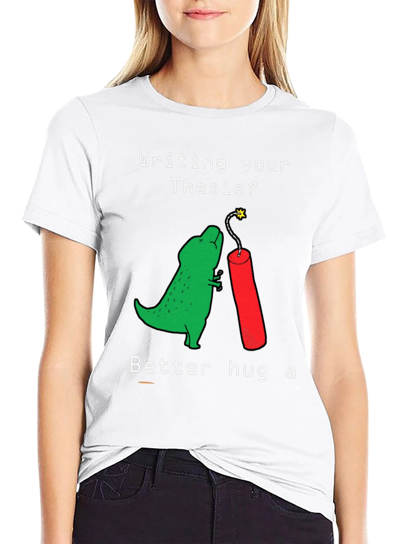 Thesis Dinosaur Hugging Dynamite Funny T-Shirt