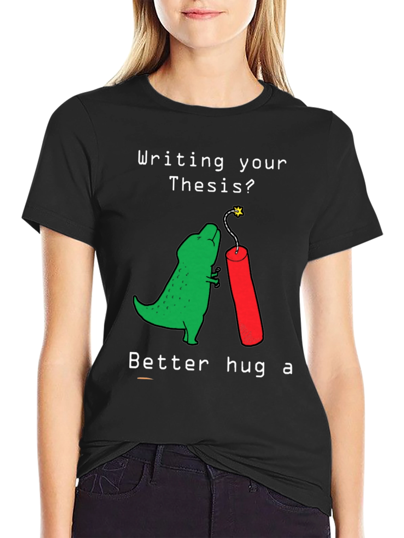 Thesis Dinosaur Hugging Dynamite Funny T-Shirt