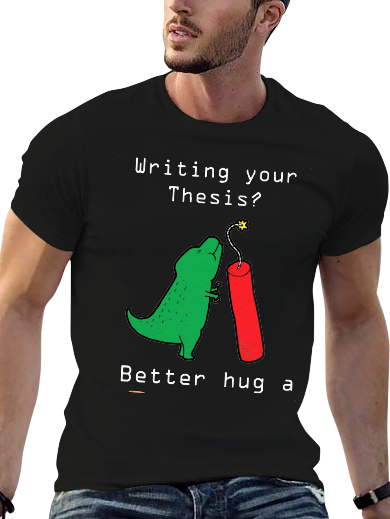 Thesis Dinosaur Hugging Dynamite Funny T-Shirt