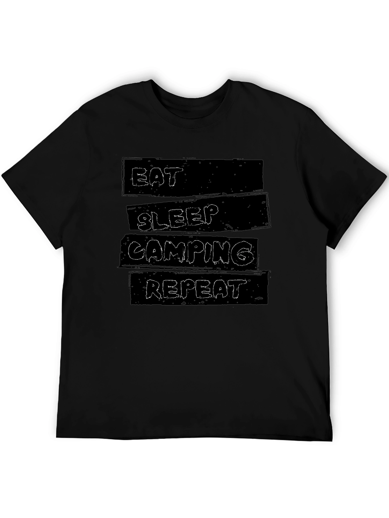 Eat Sleep Camping Repeat Black T-Shirt