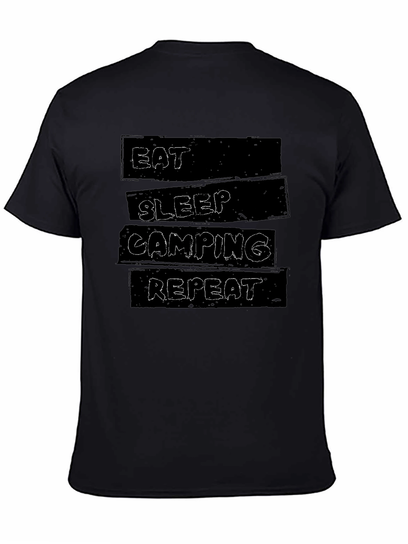 Eat Sleep Camping Repeat Black T-Shirt