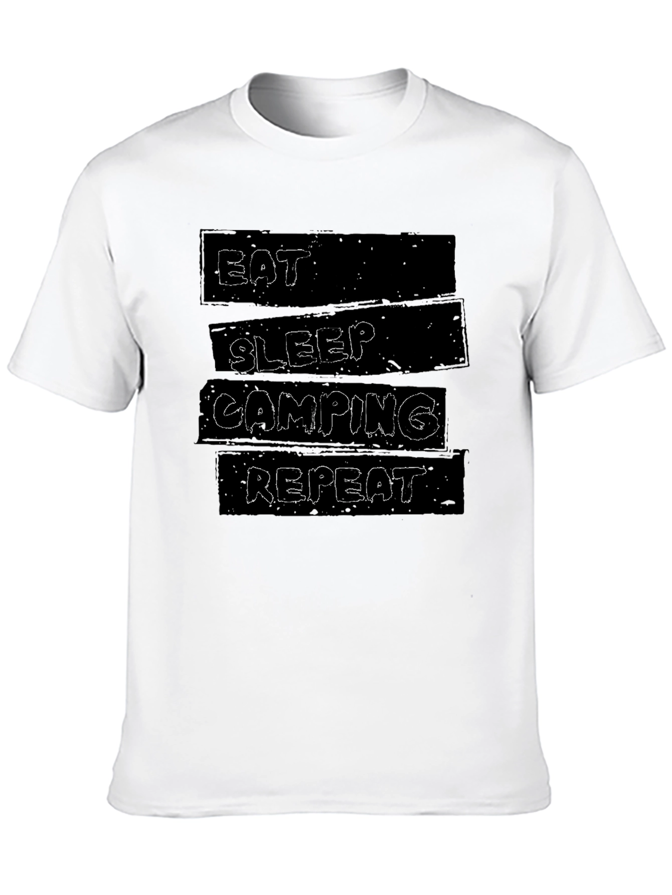 Eat Sleep Camping Repeat Black T-Shirt