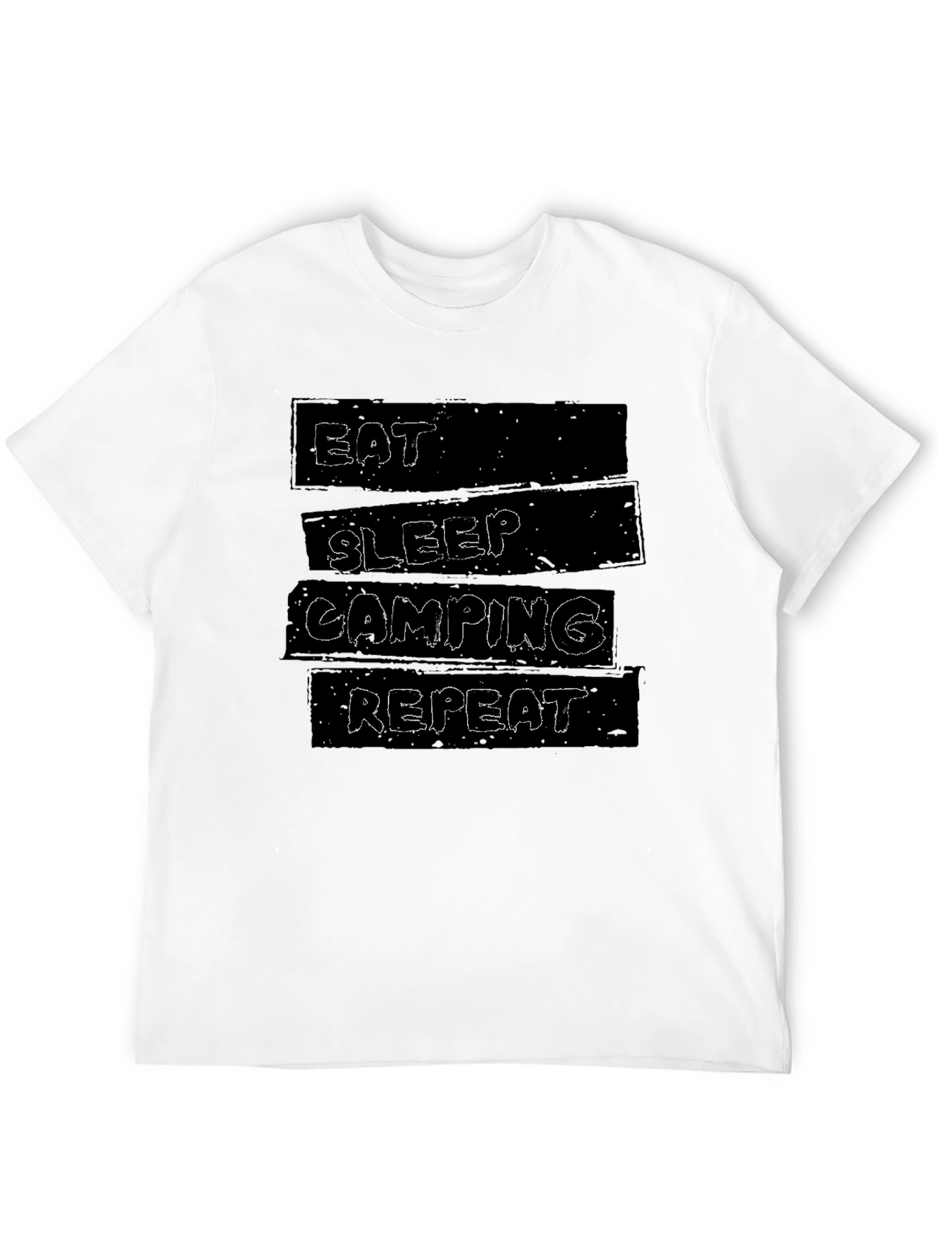 Eat Sleep Camping Repeat Black T-Shirt