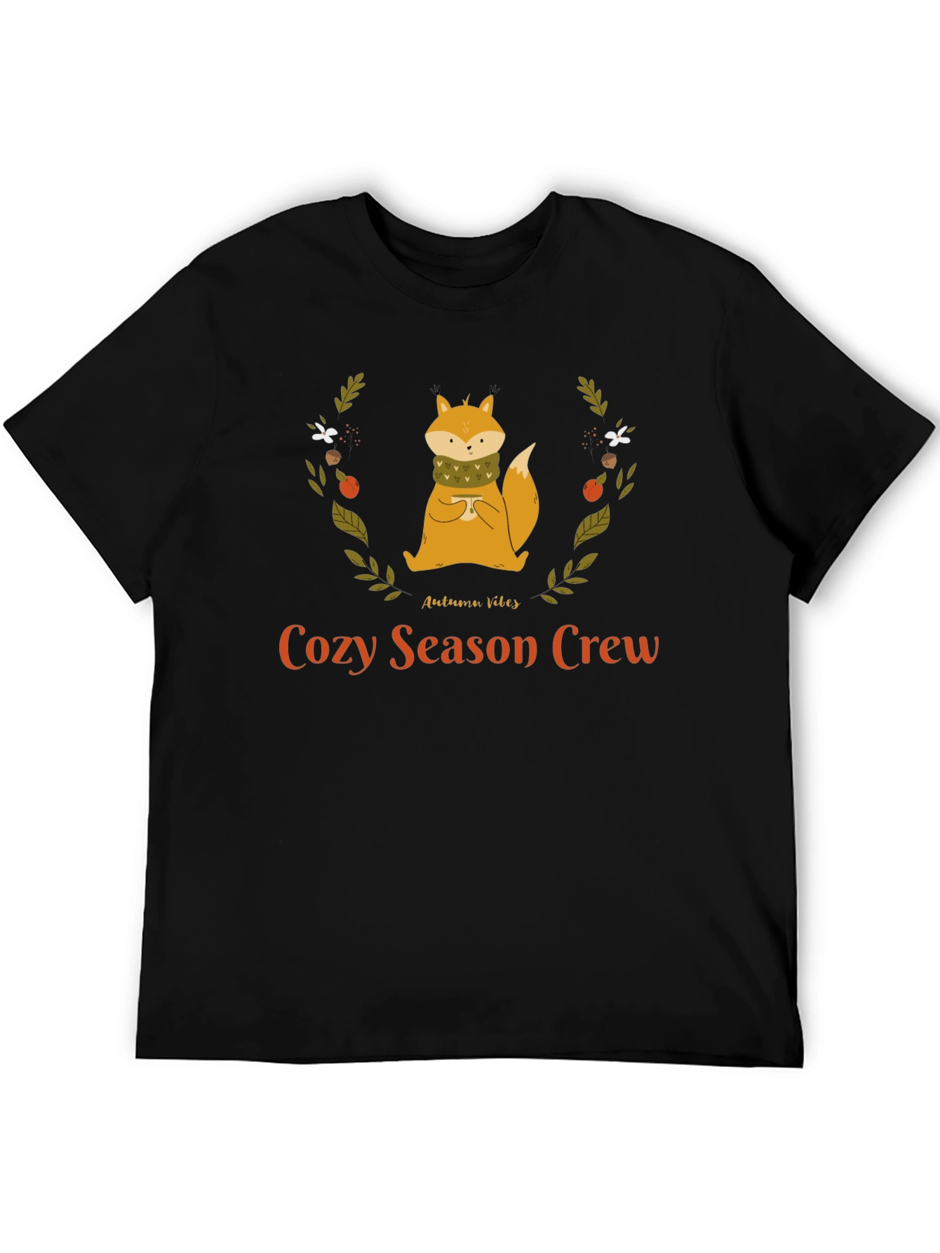 Cozy Season Crew Autumn Fox Graphic T-Shirt