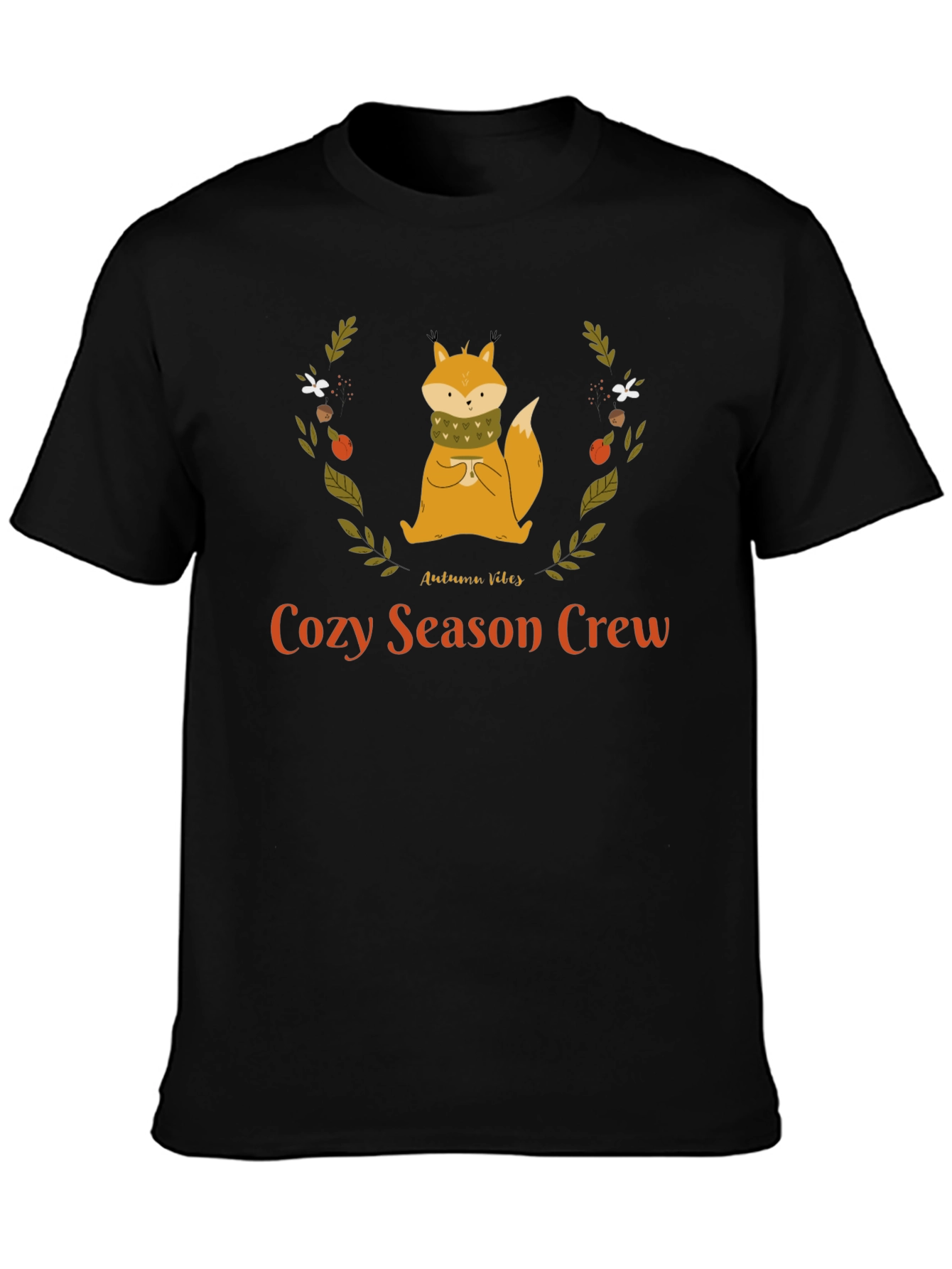 Cozy Season Crew Autumn Fox Graphic T-Shirt