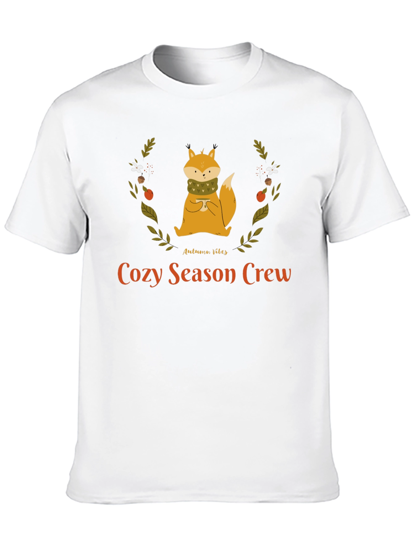 Cozy Season Crew Autumn Fox Graphic T-Shirt