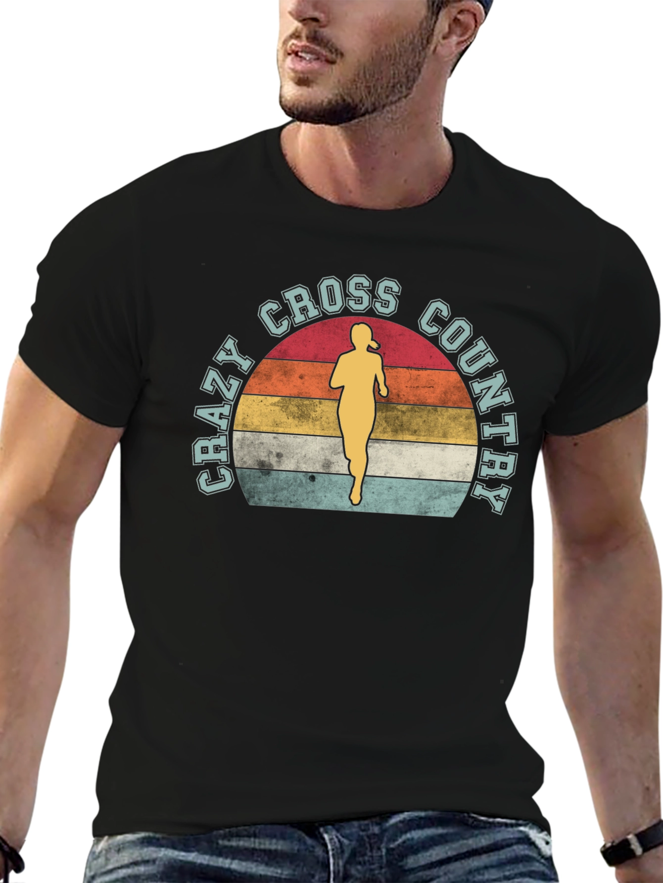 Crazy Cross Country Runner Black T-Shirt