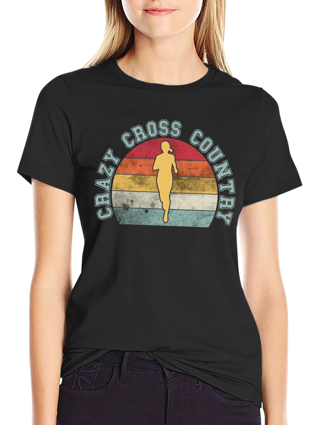 Crazy Cross Country Runner Black T-Shirt