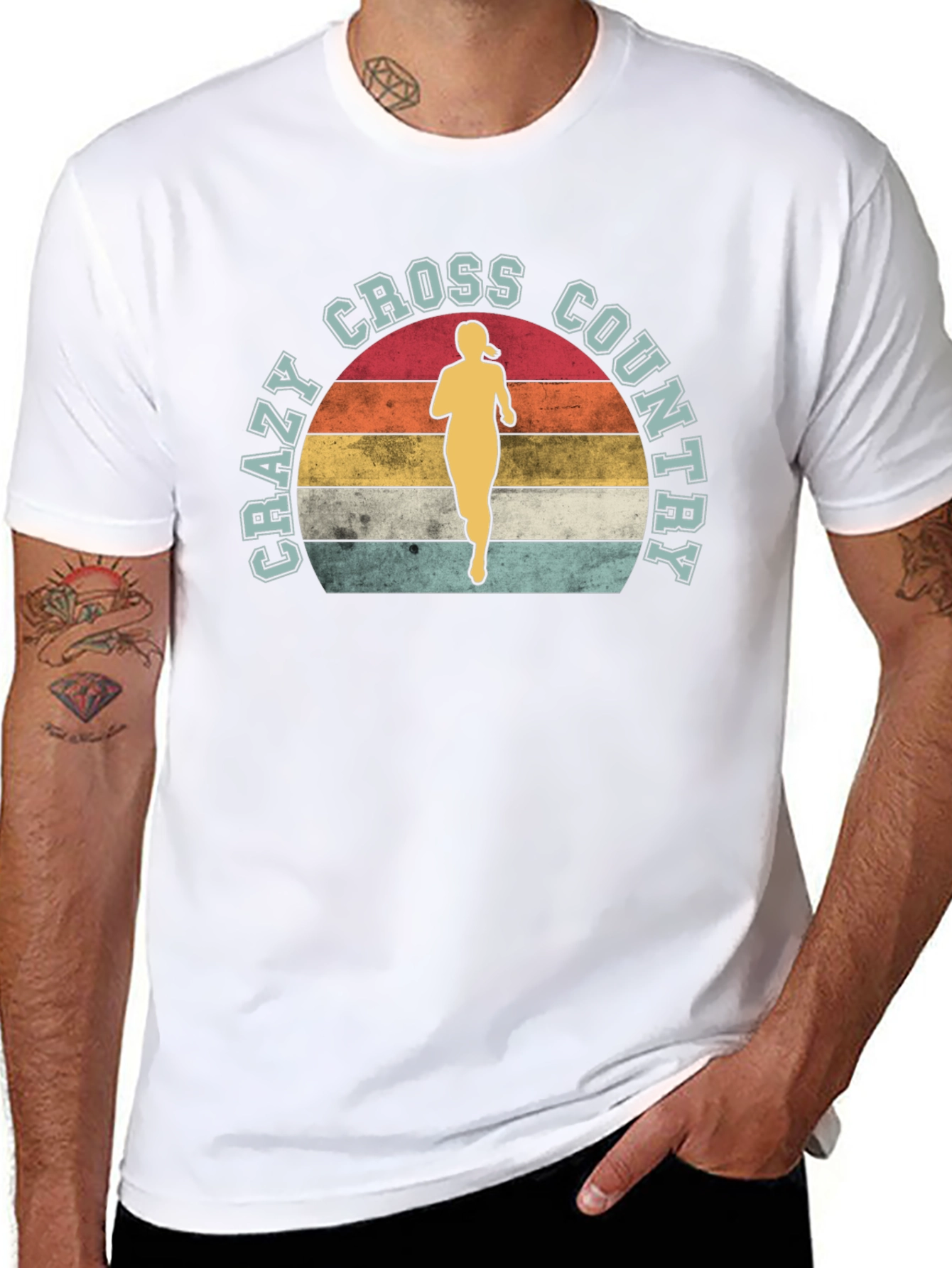 Crazy Cross Country Runner Black T-Shirt
