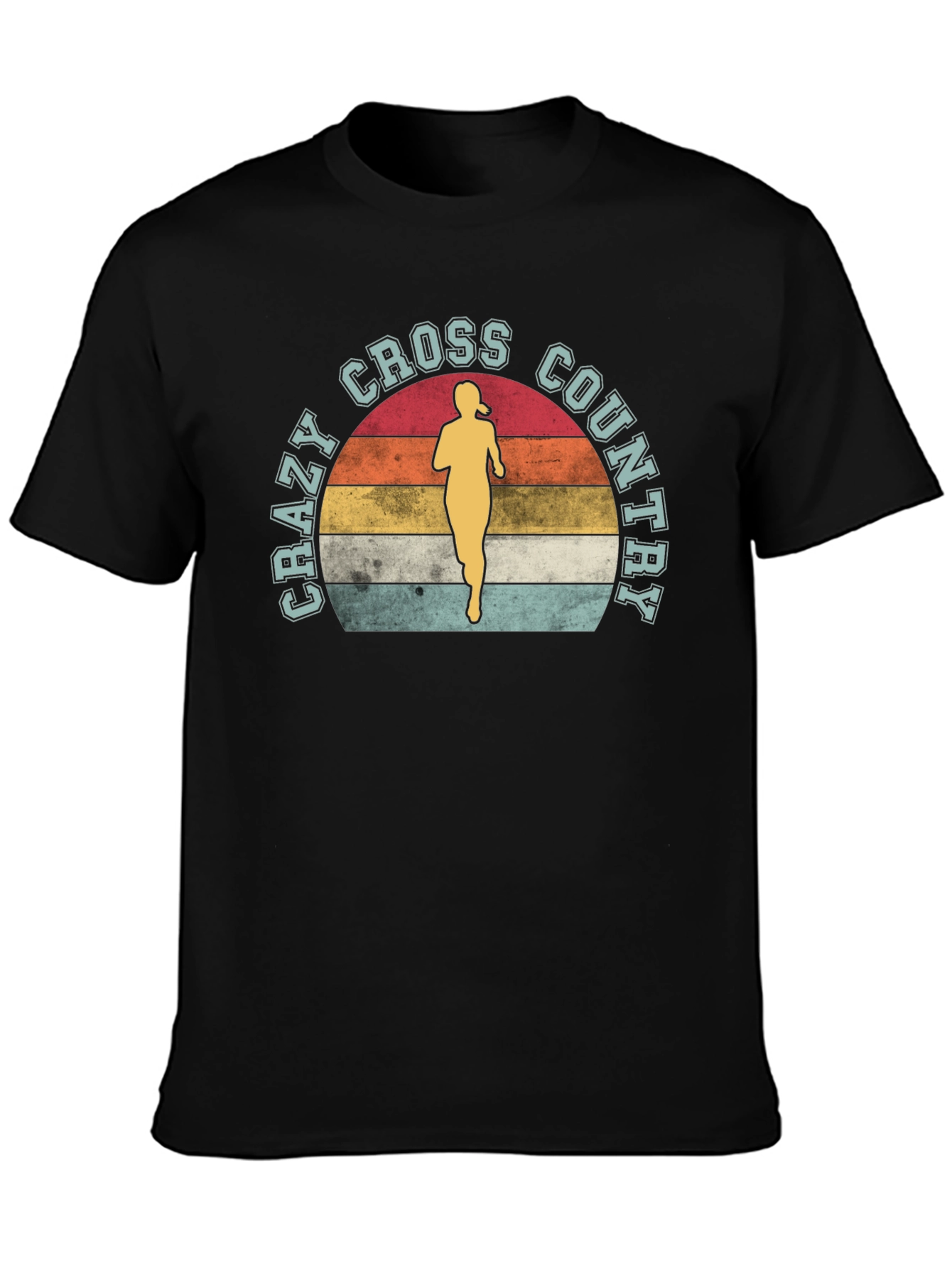 Crazy Cross Country Runner Black T-Shirt