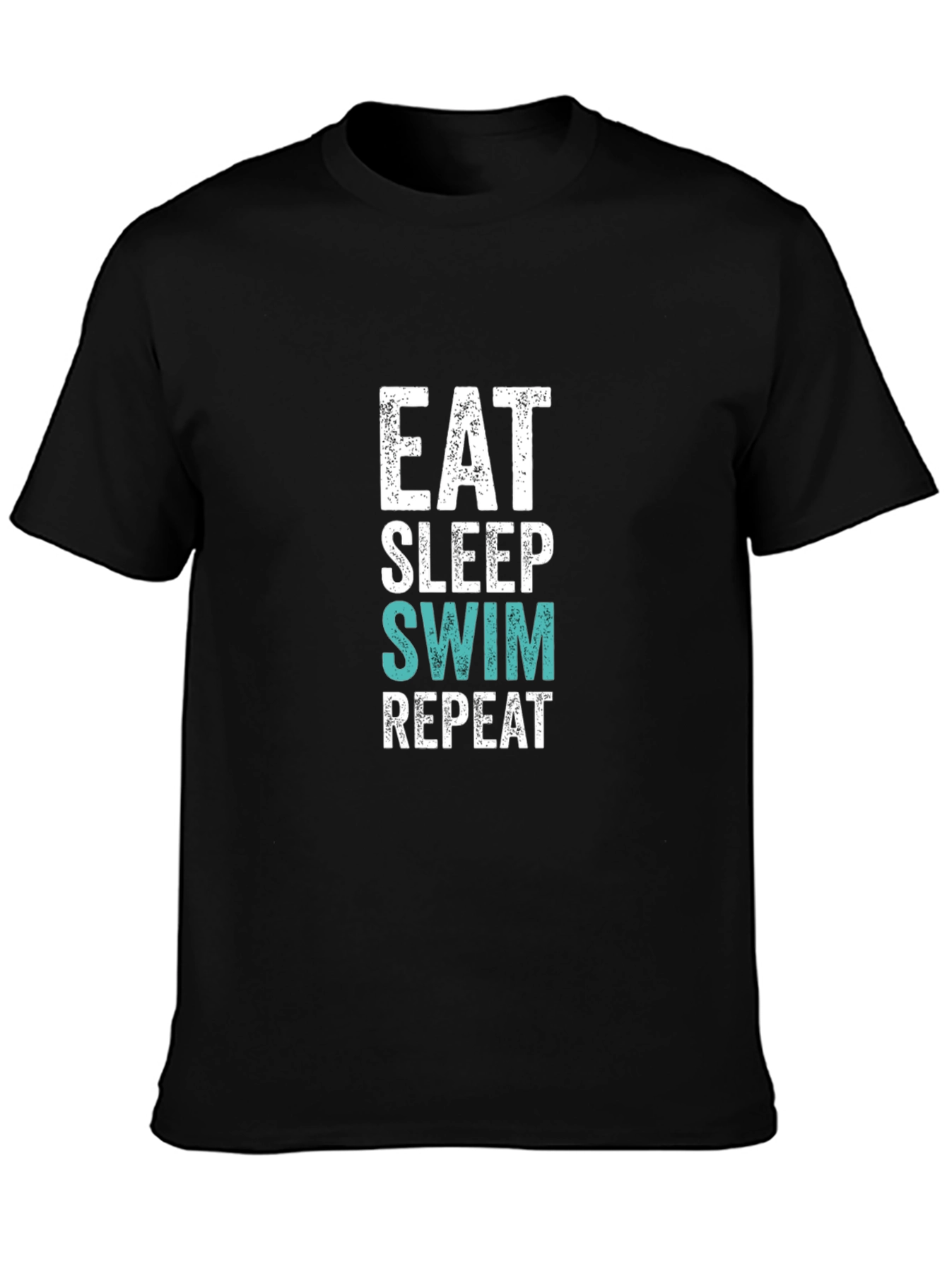 Eat Sleep Swim Repeat Graphic Tee - Black