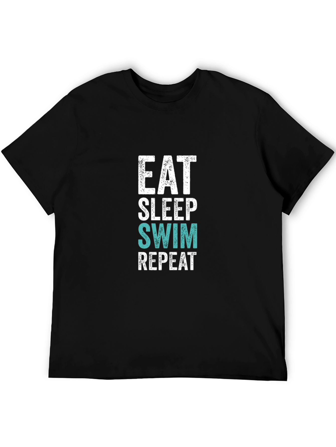 Eat Sleep Swim Repeat Graphic Tee - Black