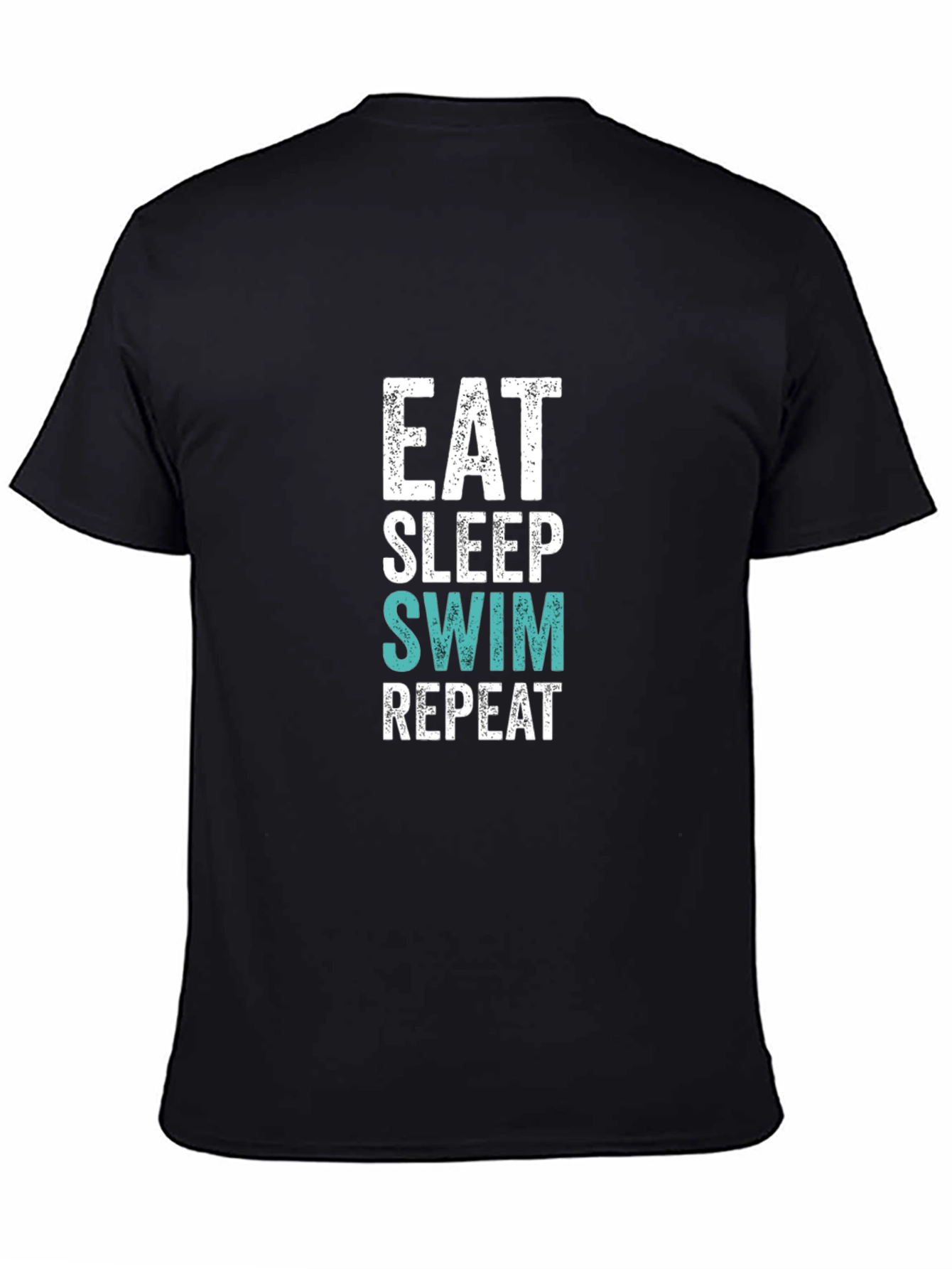 Eat Sleep Swim Repeat Graphic Tee - Black
