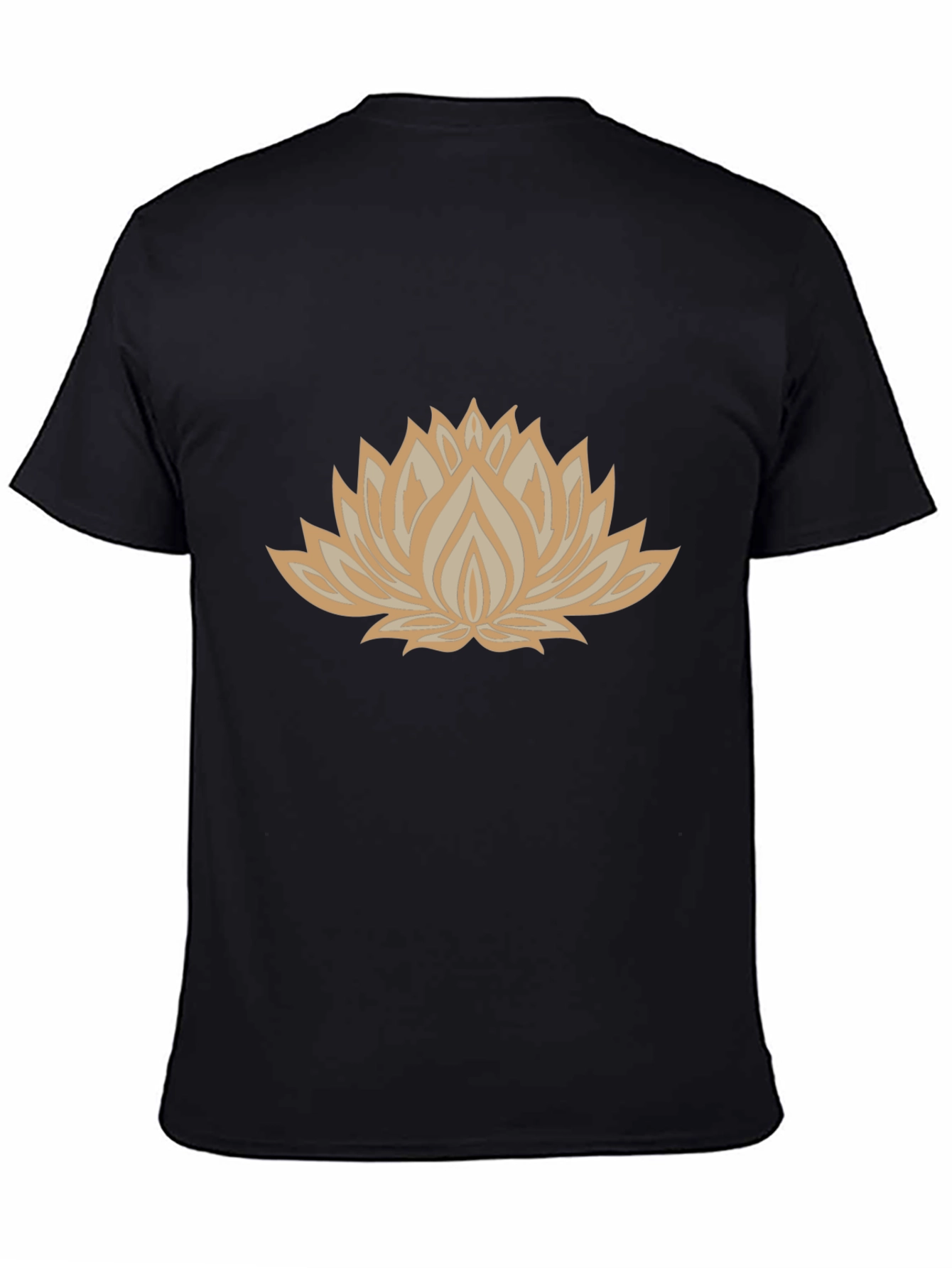 Black Tee with Lotus Flower Graphic