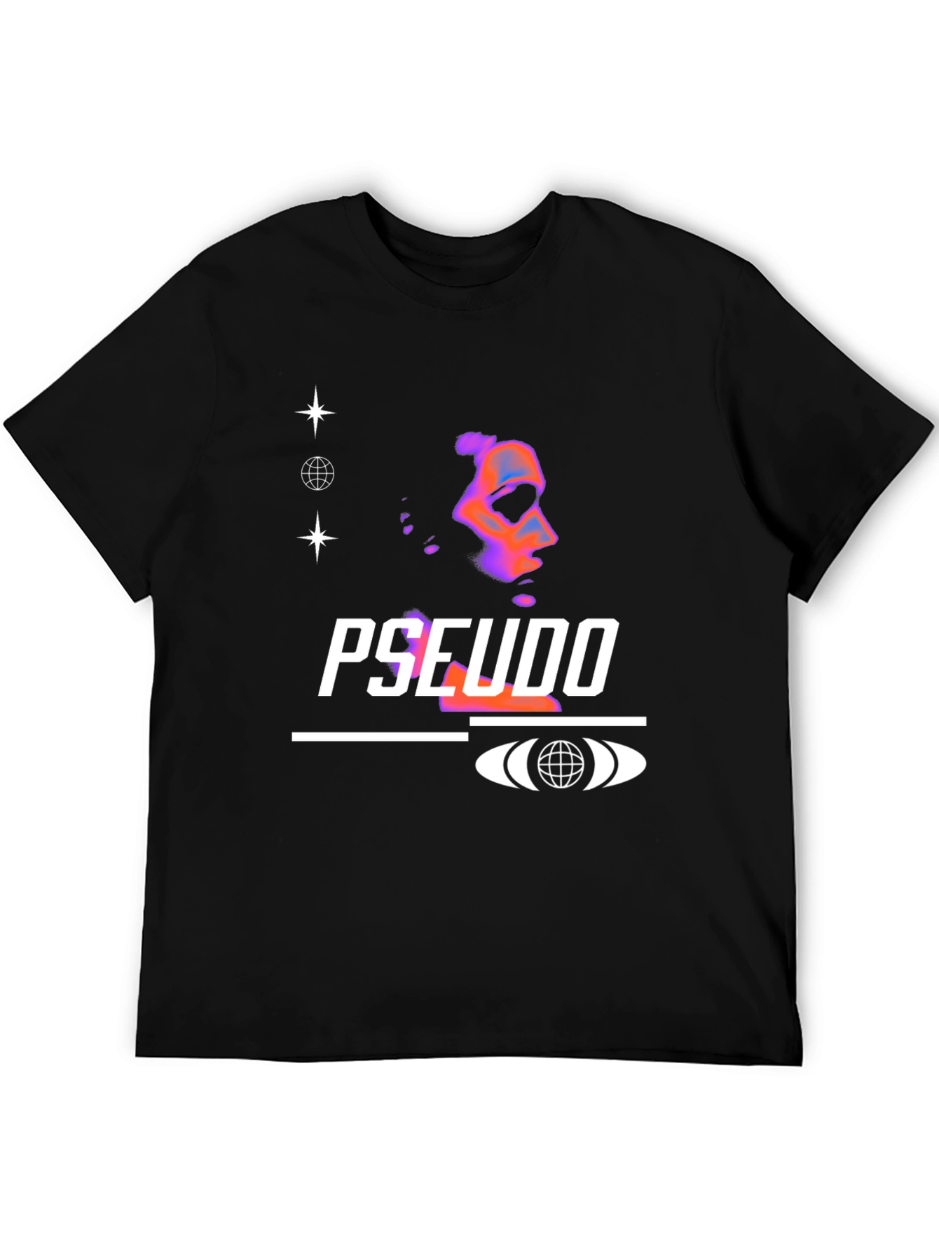 Pseudo Graphic Black T-Shirt