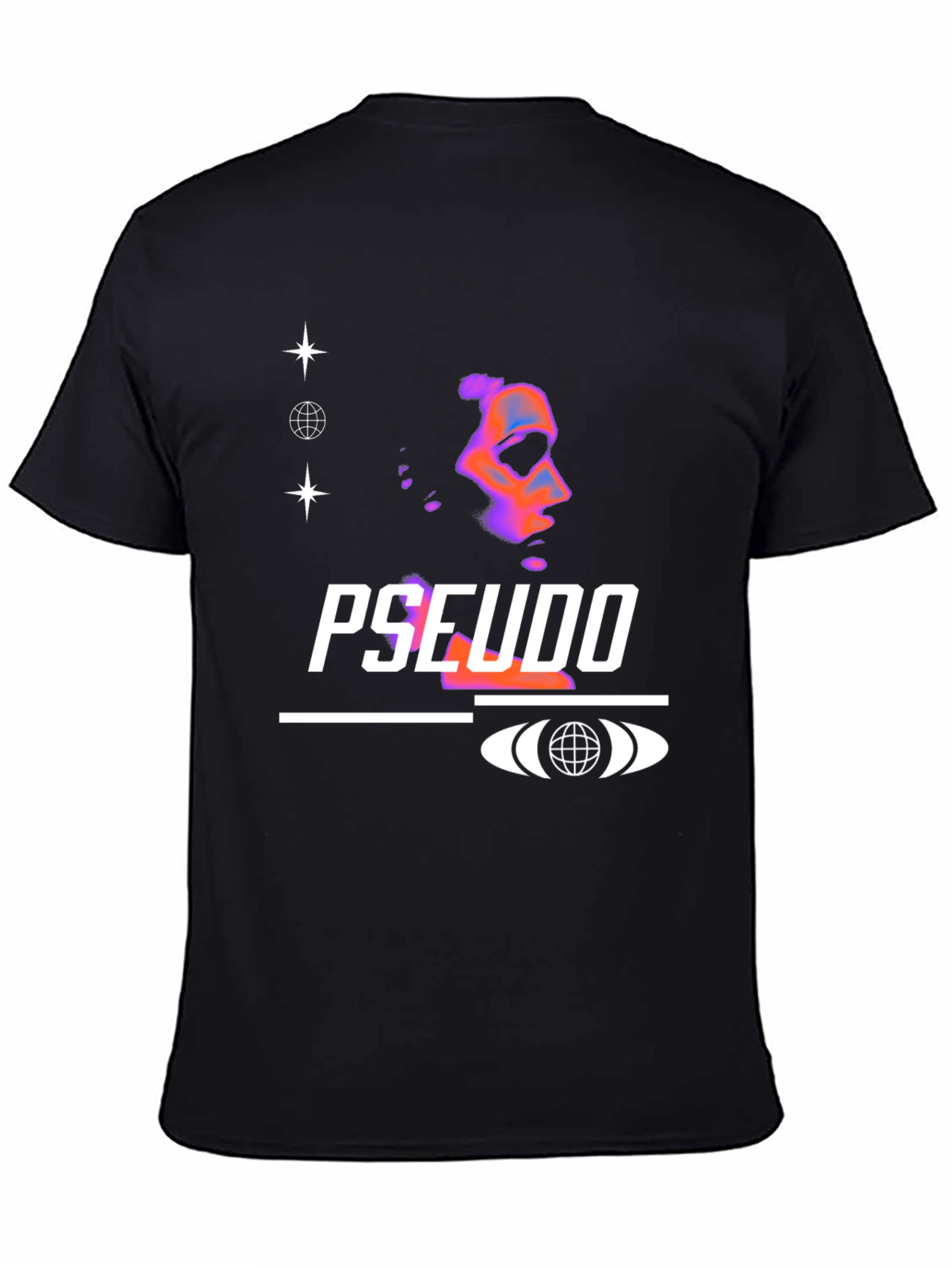 Pseudo Graphic Black T-Shirt