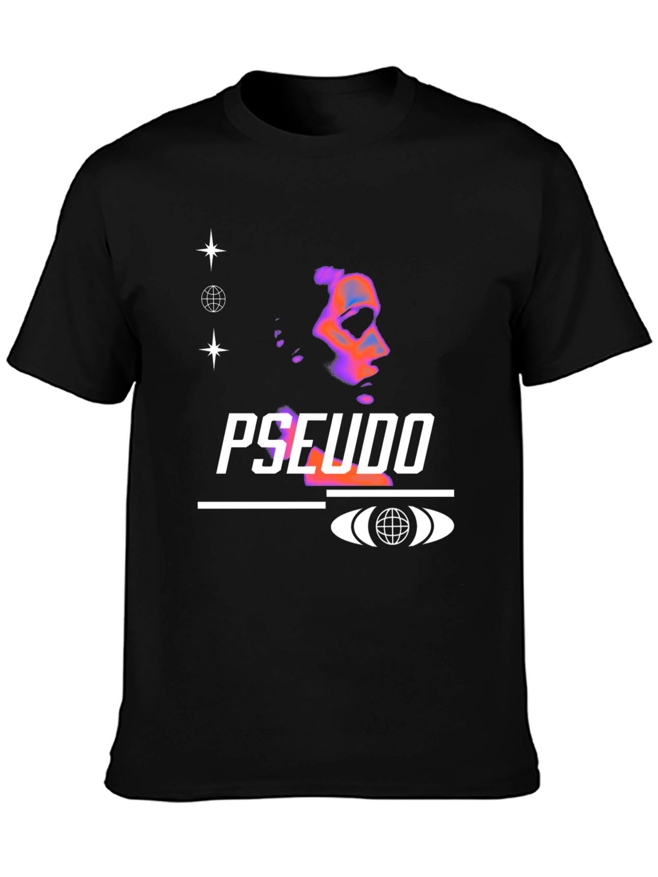 Pseudo Graphic Black T-Shirt