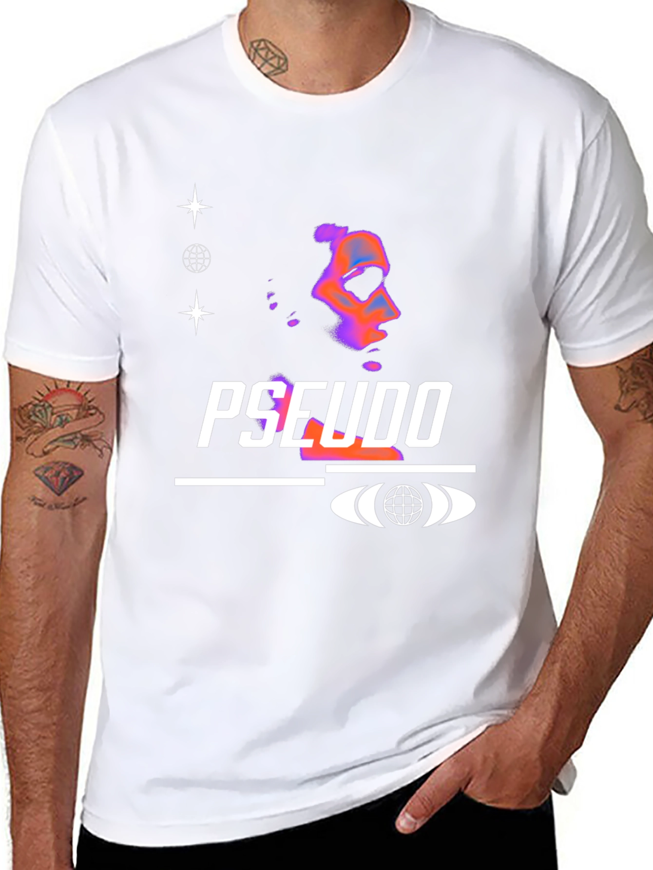 Pseudo Graphic Black T-Shirt