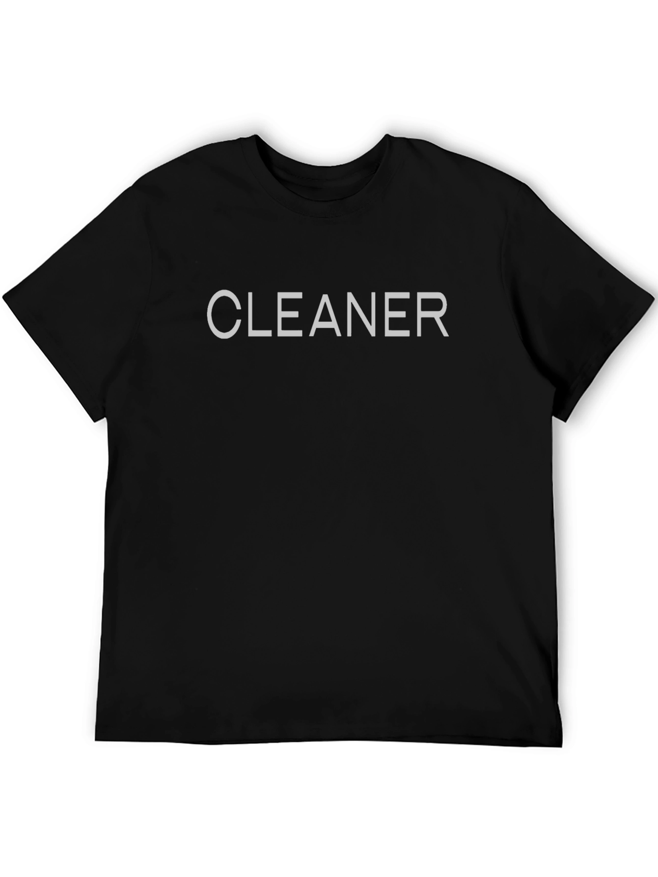 Cleaner Graphic Tee - Black Cotton Blend T-Shirt