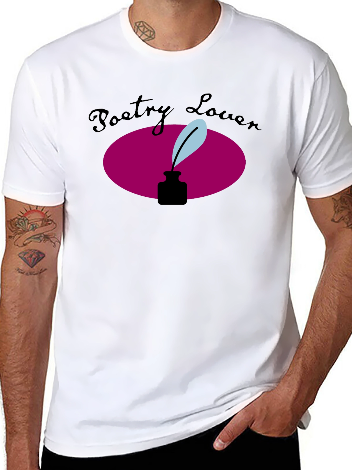 Poetry Lover Graphic Tee - Inkwell & Quill Design