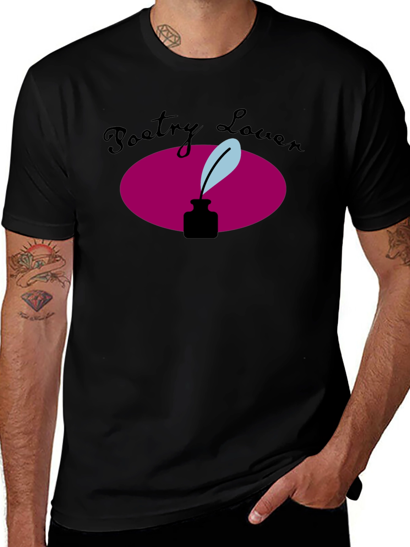 Poetry Lover Graphic Tee - Inkwell & Quill Design