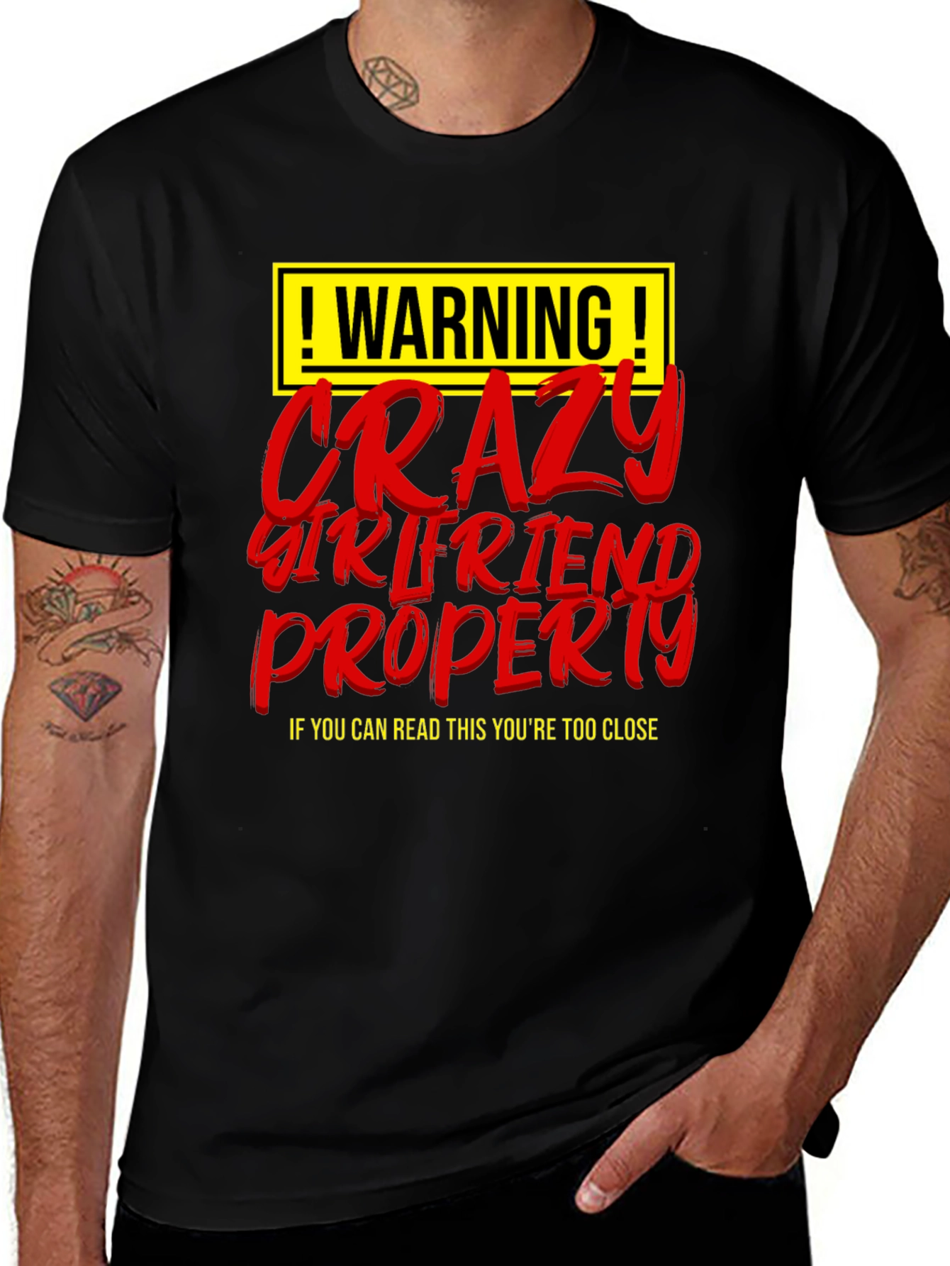Warning Crazy Girlfriend Property Graphic T-Shirt