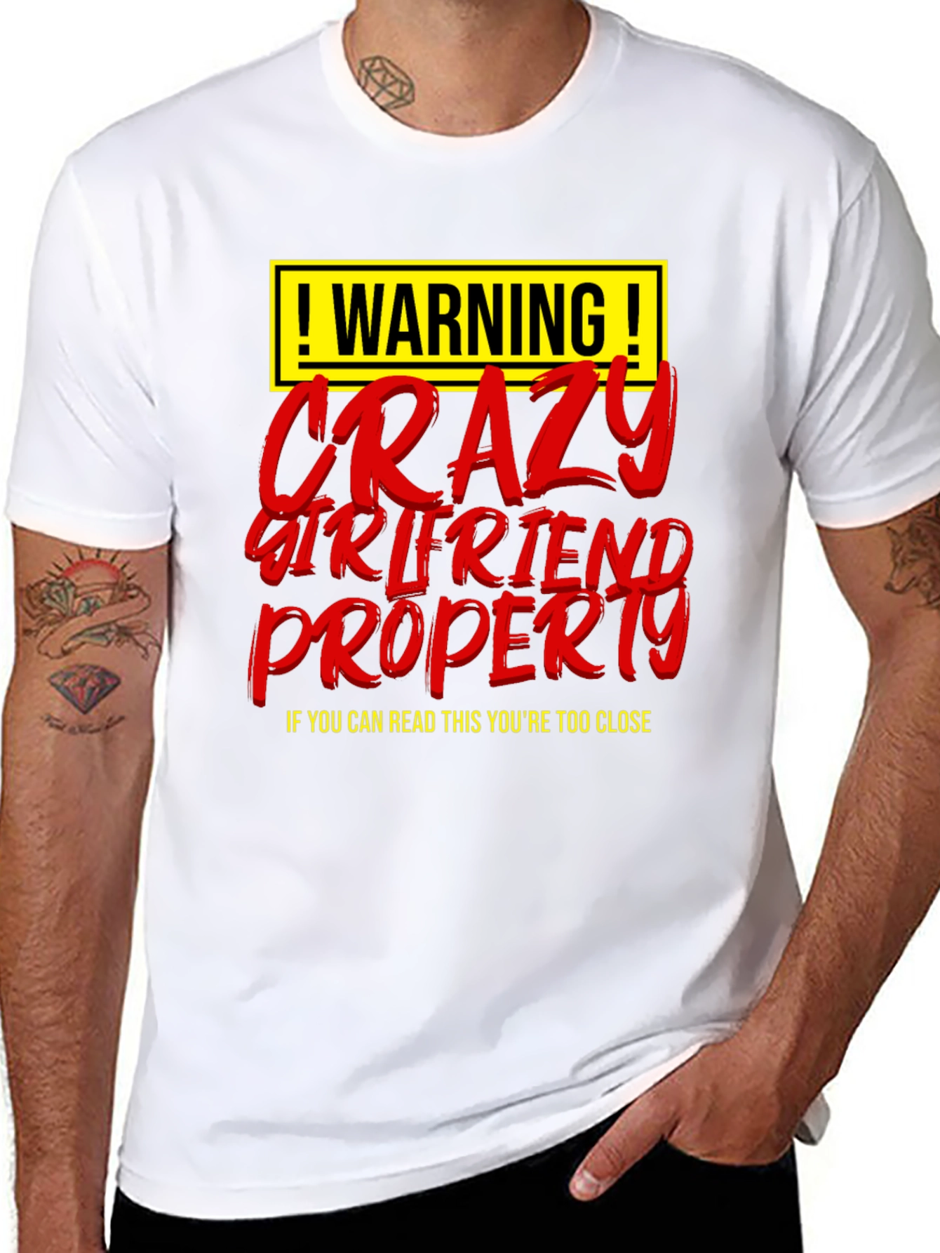 Warning Crazy Girlfriend Property Graphic T-Shirt